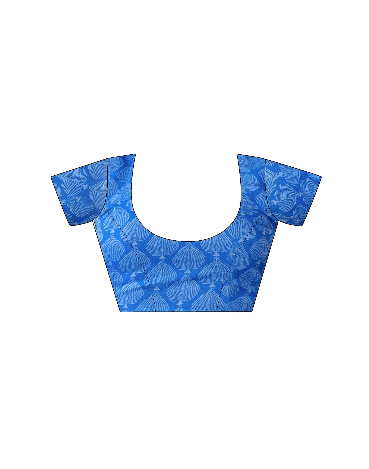 Ready to Wear Blue Chanderi Printed Saree