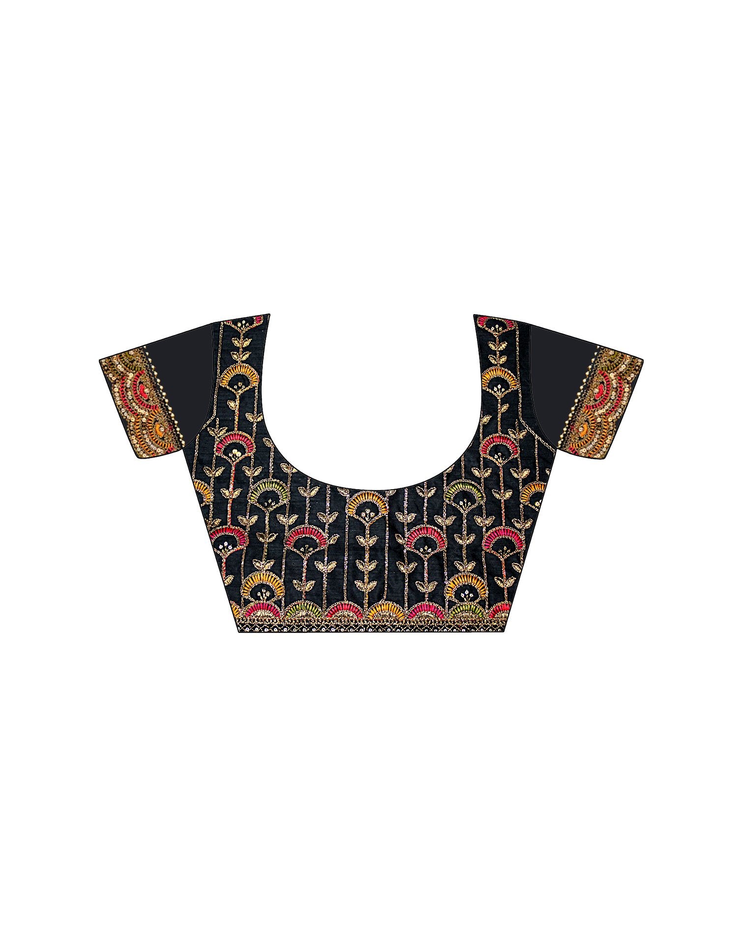 Black Georgette Printed Bandhani Saree