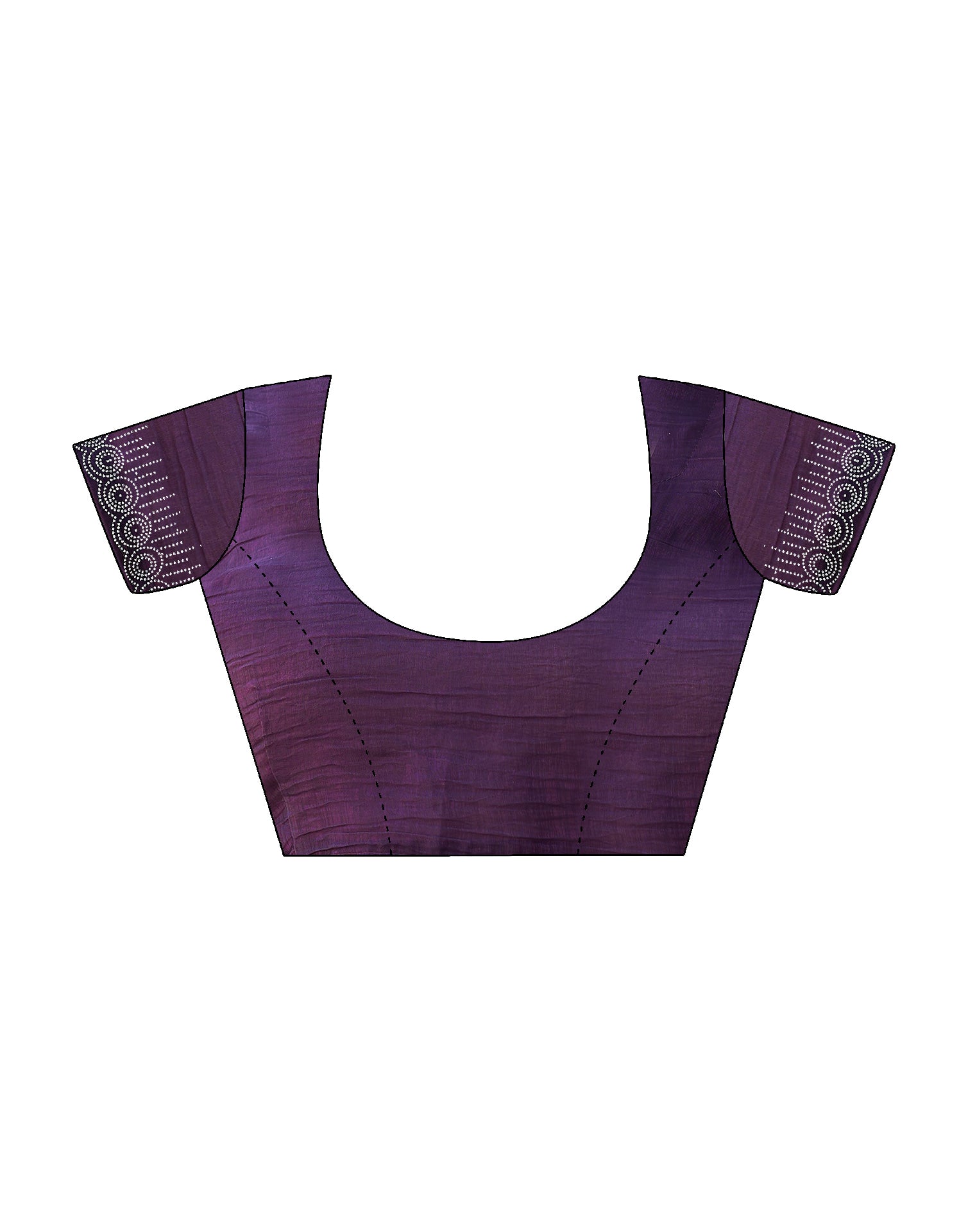 Dark Purple Shimmer Stone Work Swarovski Saree