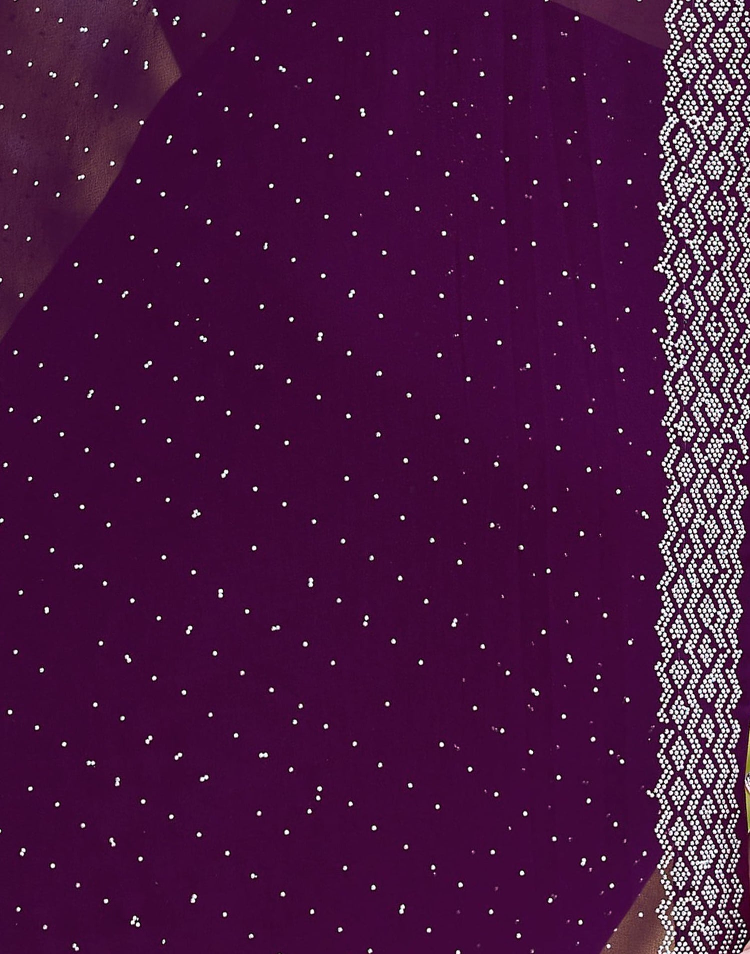 Wine Georgette Stone Work Swarovski Saree