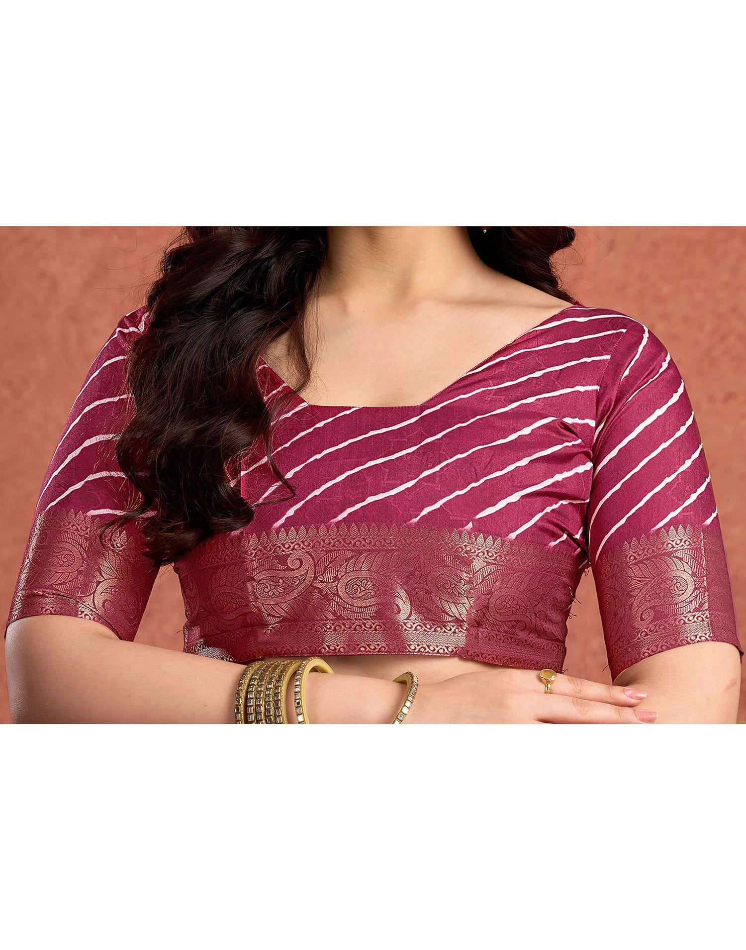 Orange Tussar Silk Printed Saree