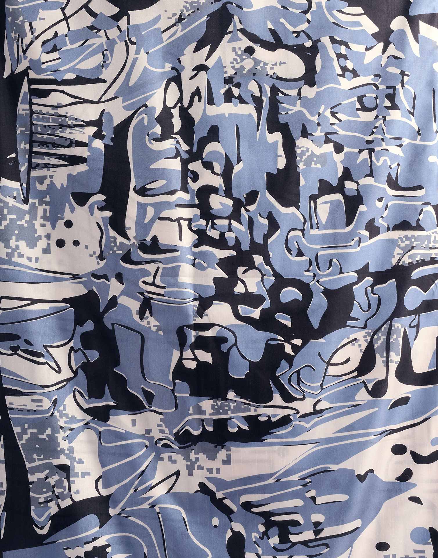 White Tussar Silk Printed Saree