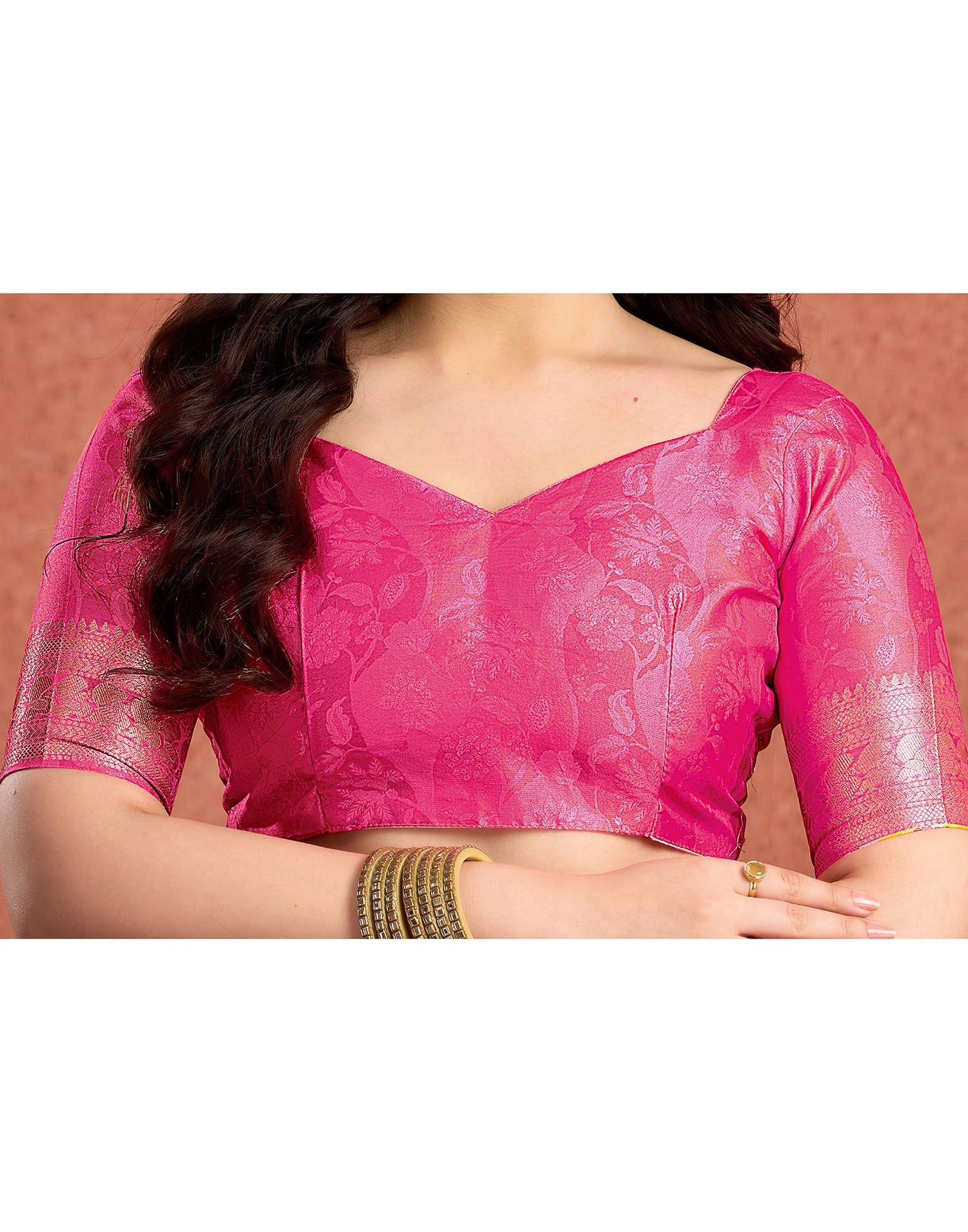 Pink Silk Printed Saree