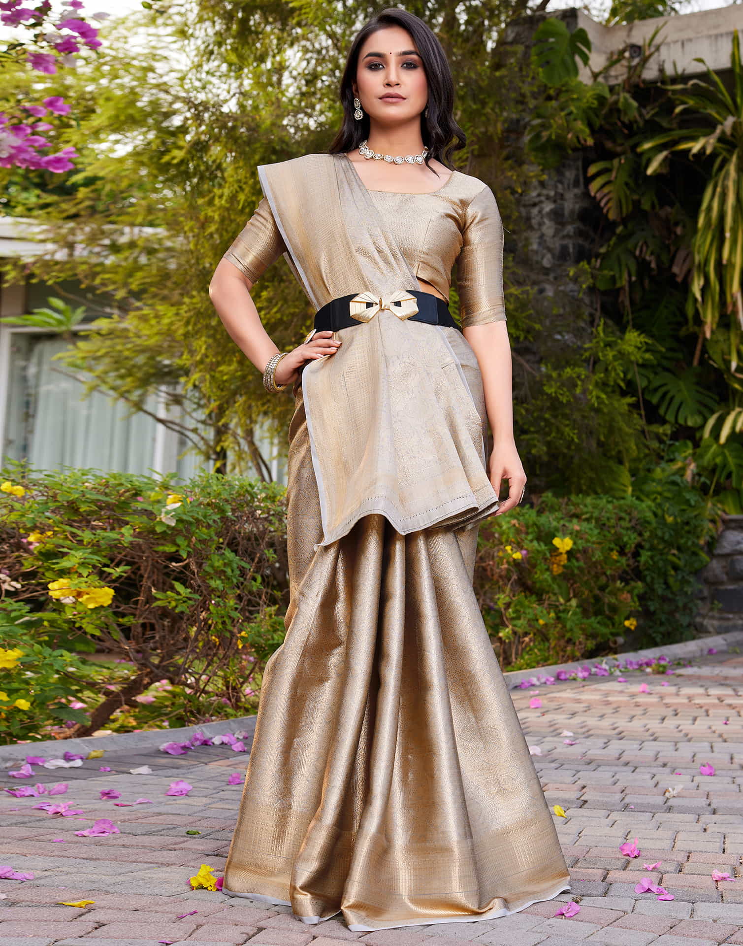 Golden Silk Woven Kanjivaram Saree