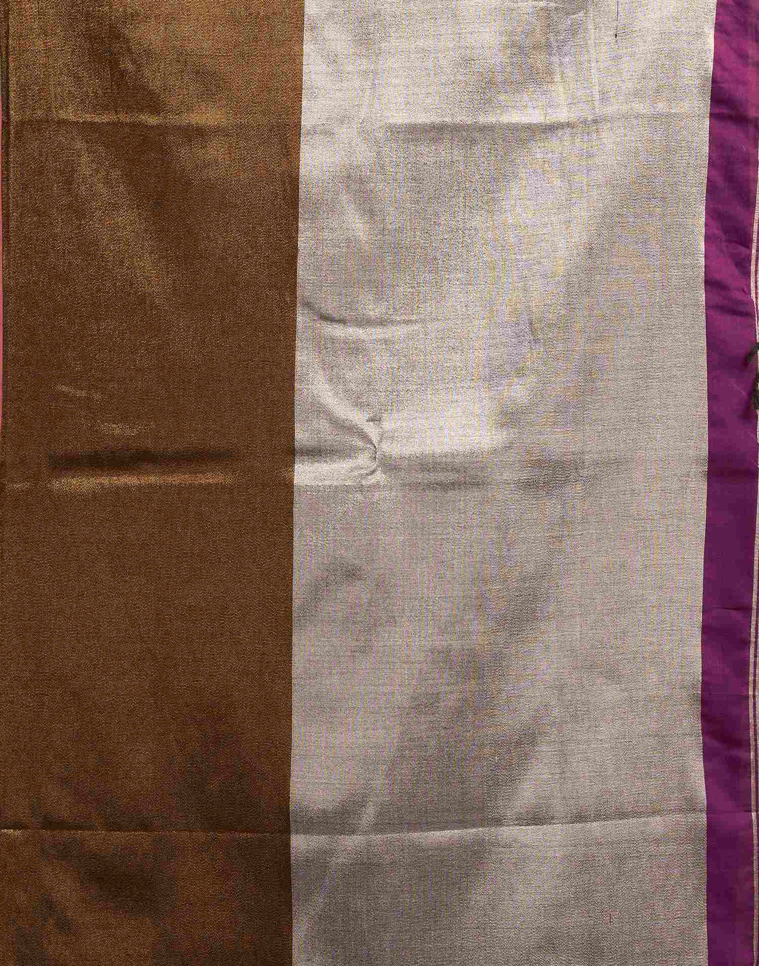 Wine Linen Zari Pallu Solid Saree