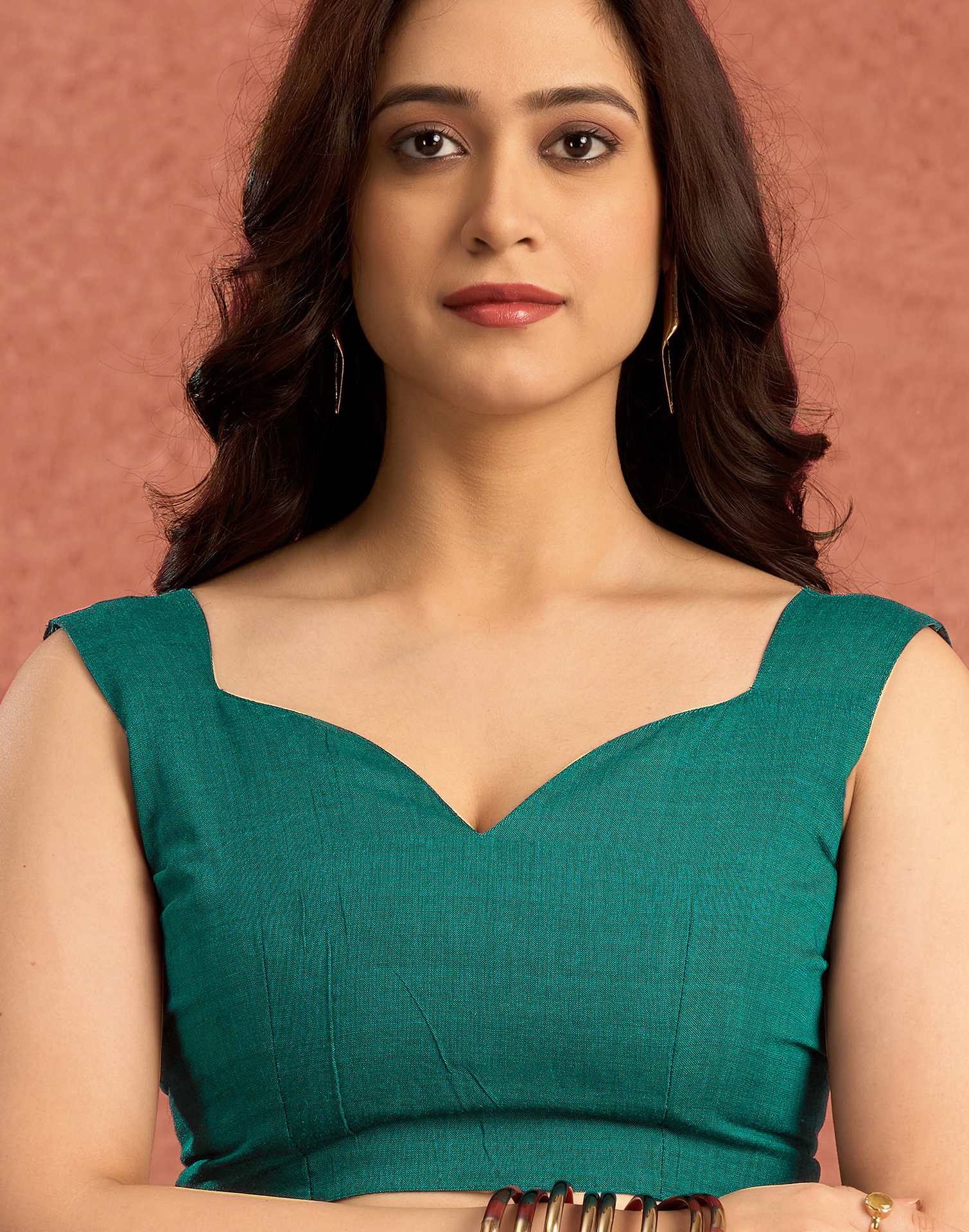 Teal Green Linen Zari Pallu Solid Saree