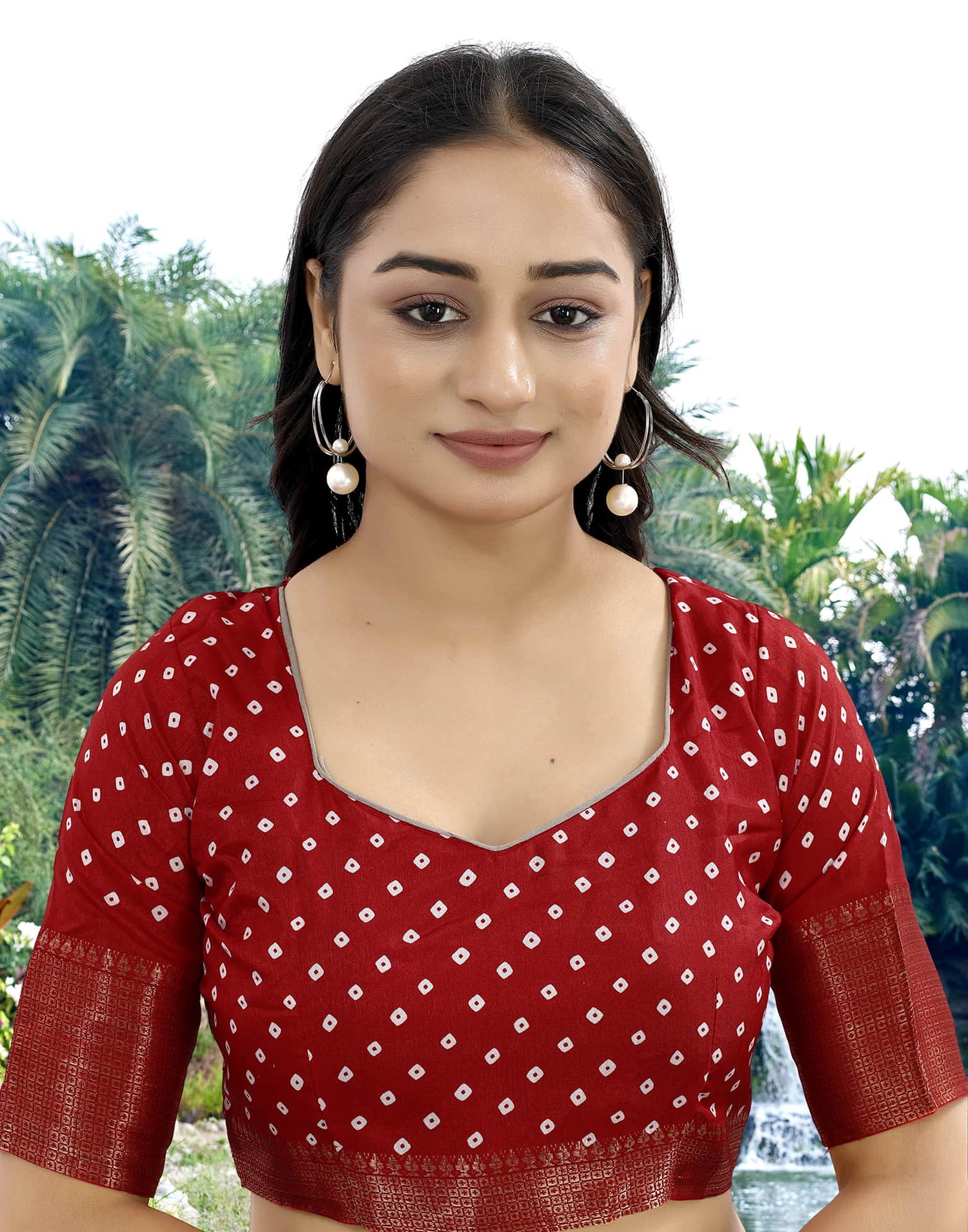 White Silk Woven Border Printed Saree