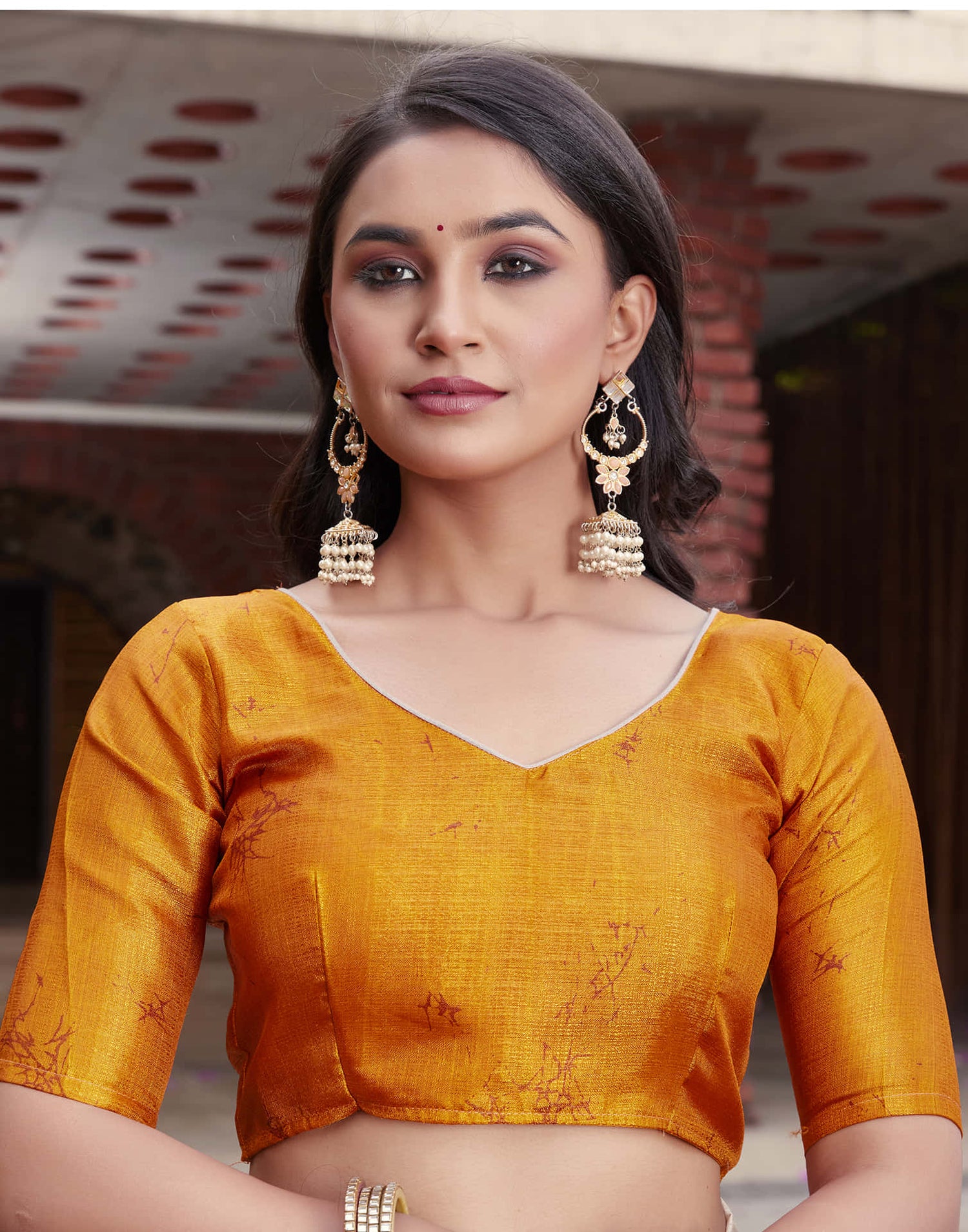 Off White Cotton Blend Printed Saree