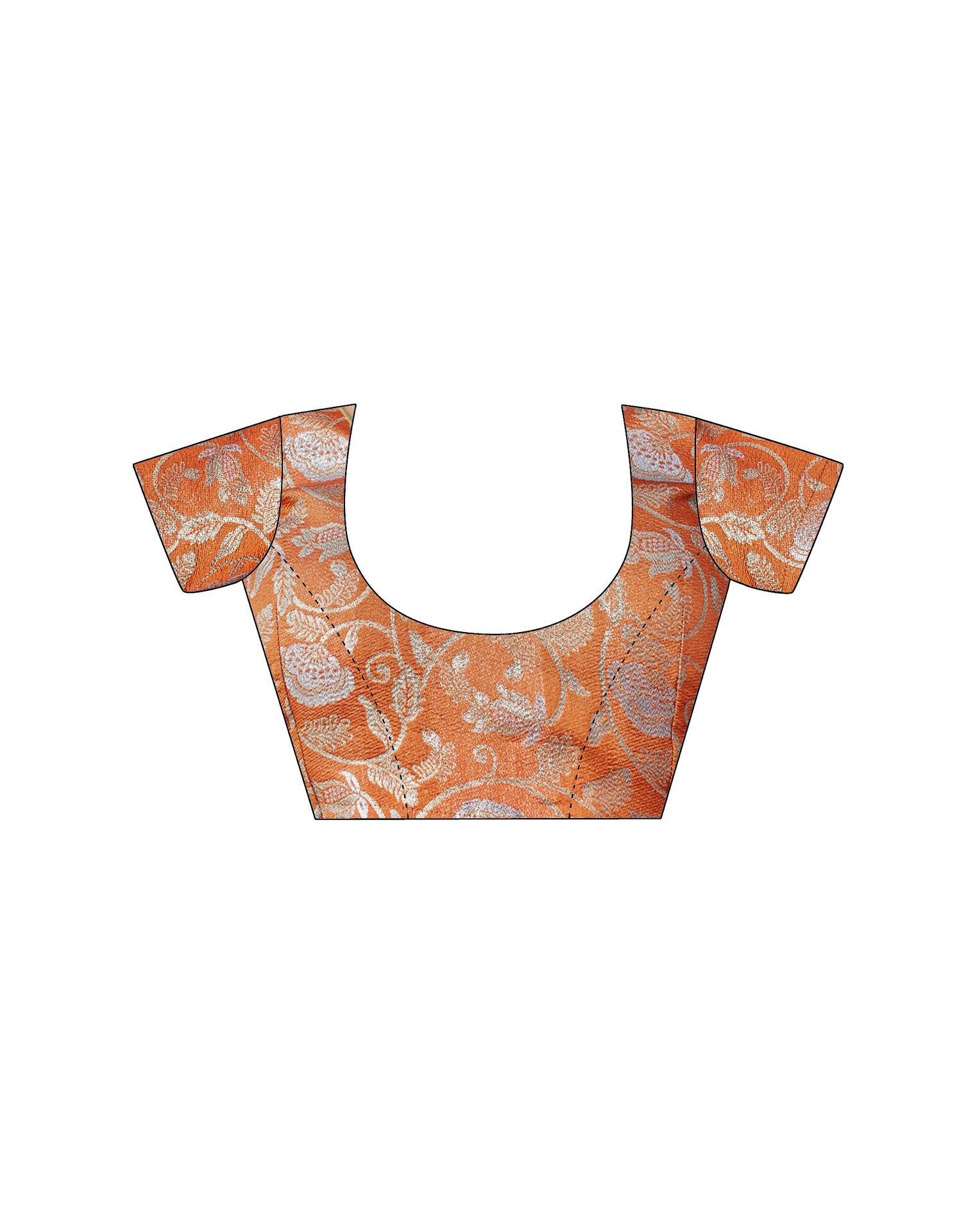 Orange Georgette Bandhani Printed Saree
