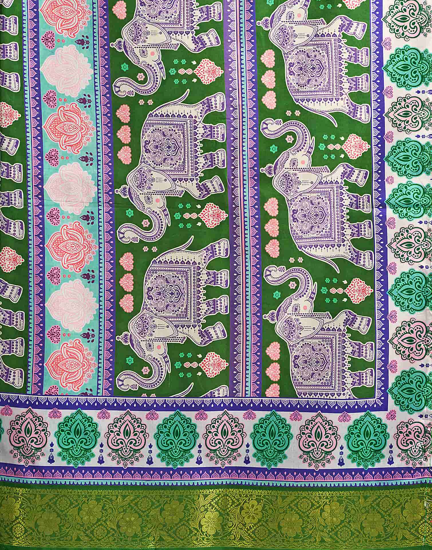 White Tussar Silk Printed Kalamkari Saree