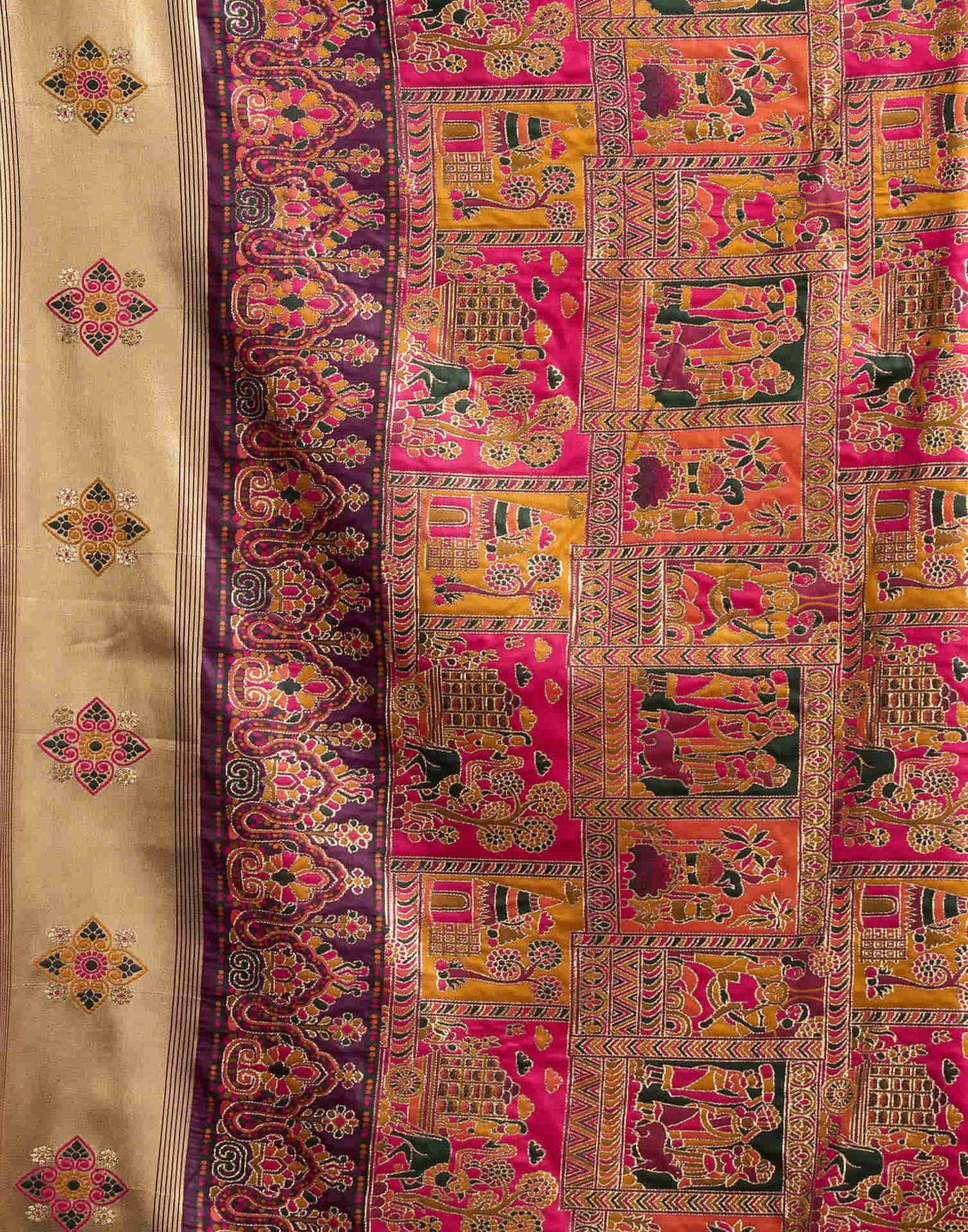 Wine Silk Minakari Banarasi Saree