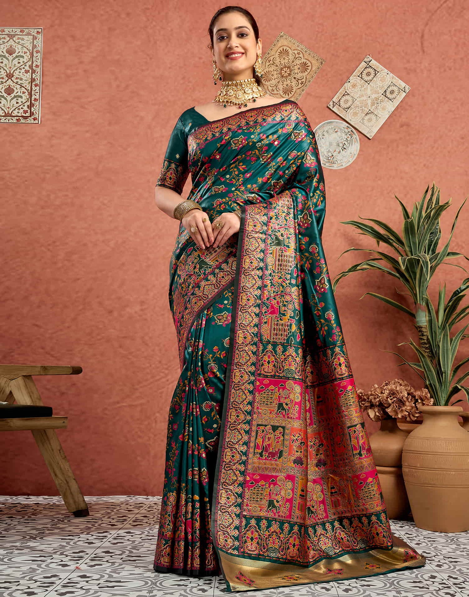 Rama Silk Minakari Banarasi Saree