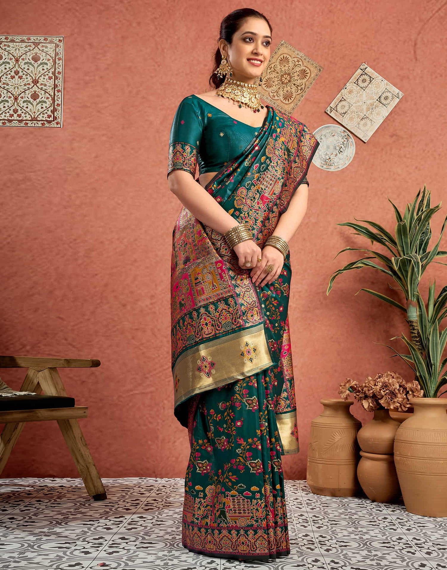 Rama Silk Minakari Banarasi Saree