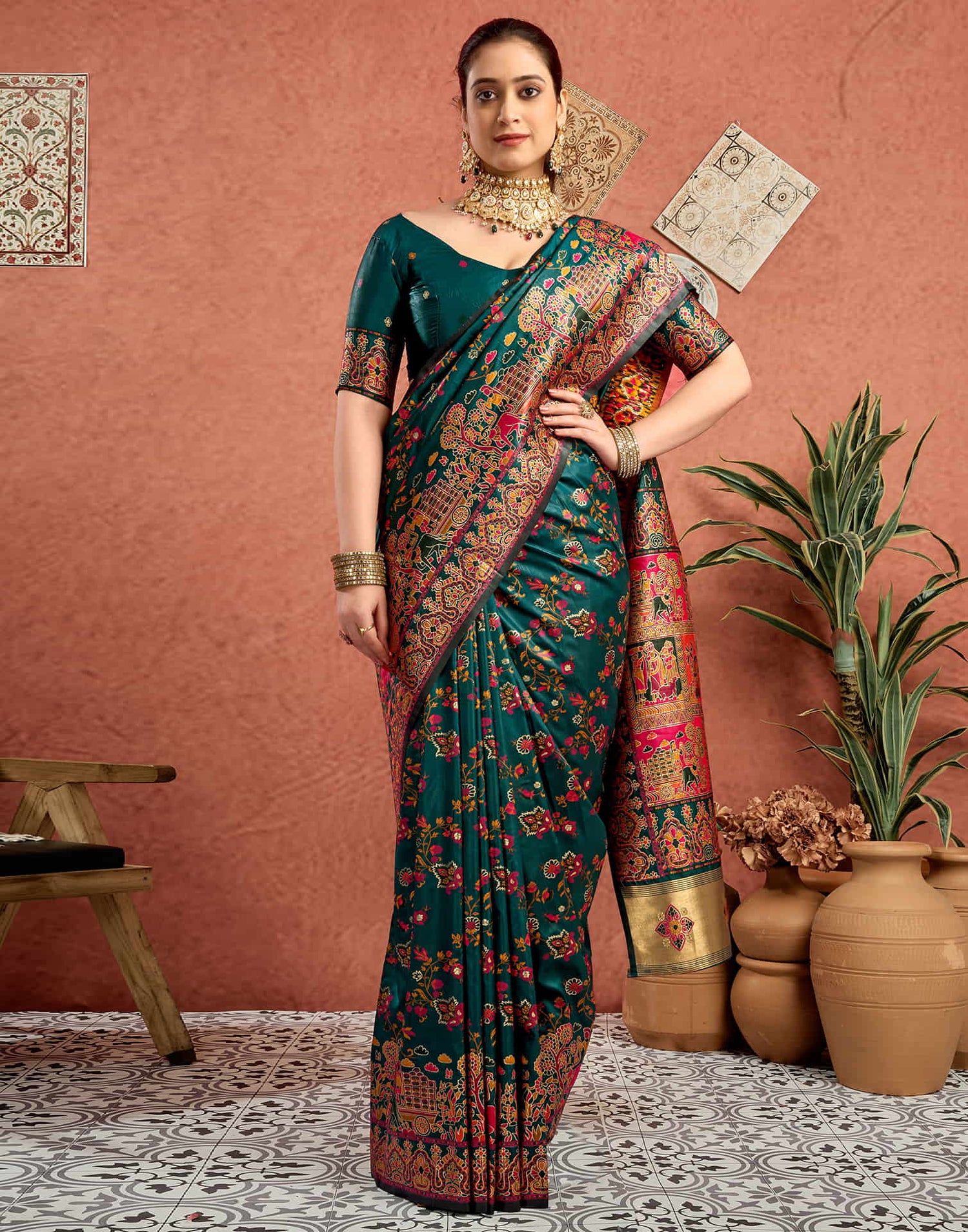 Rama Silk Minakari Banarasi Saree