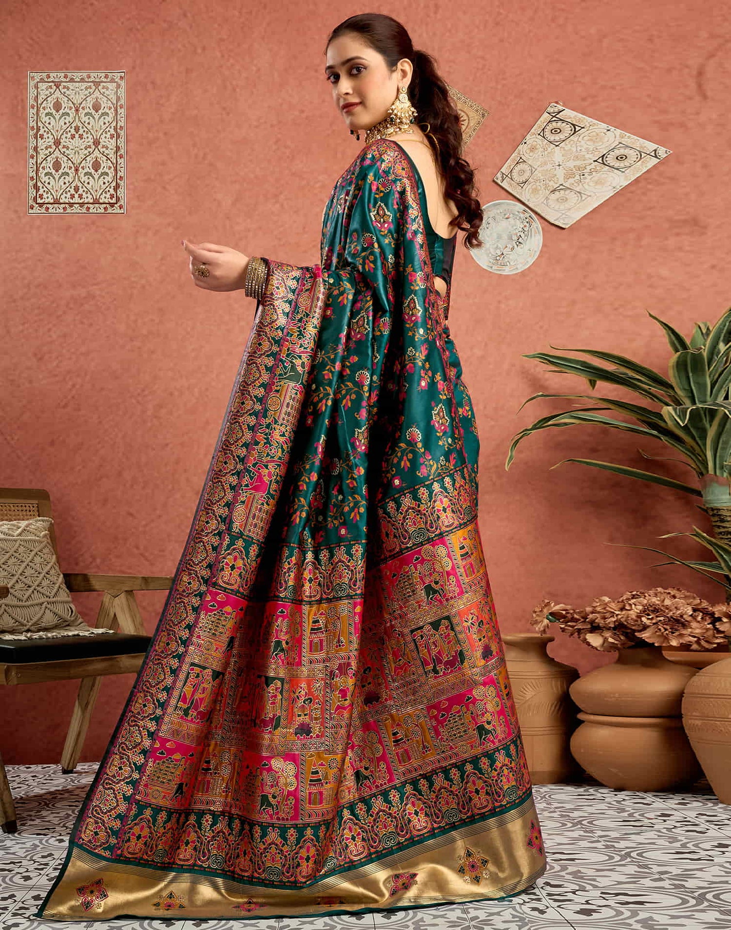 Rama Silk Minakari Banarasi Saree