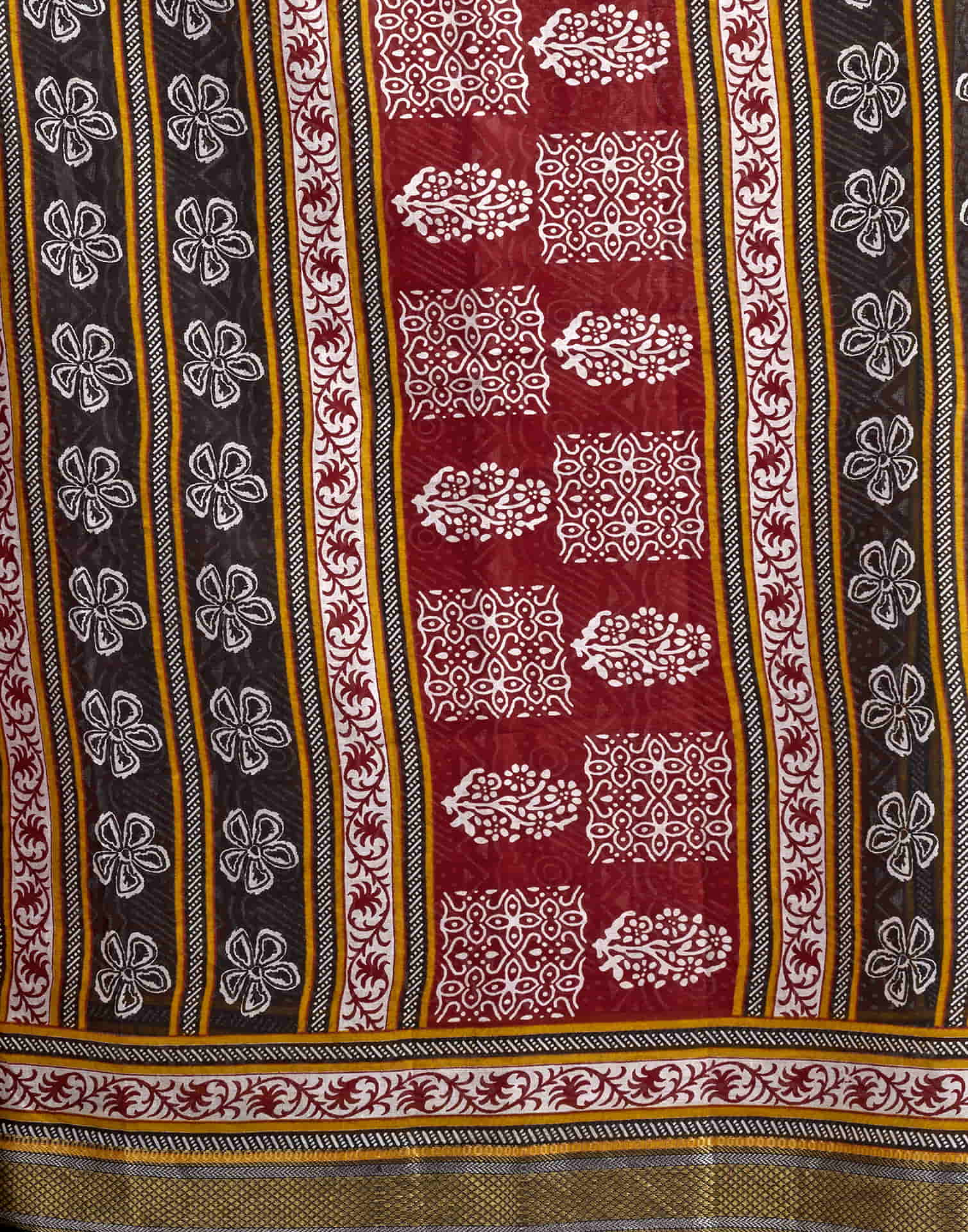 Red Cotton Printed Saree