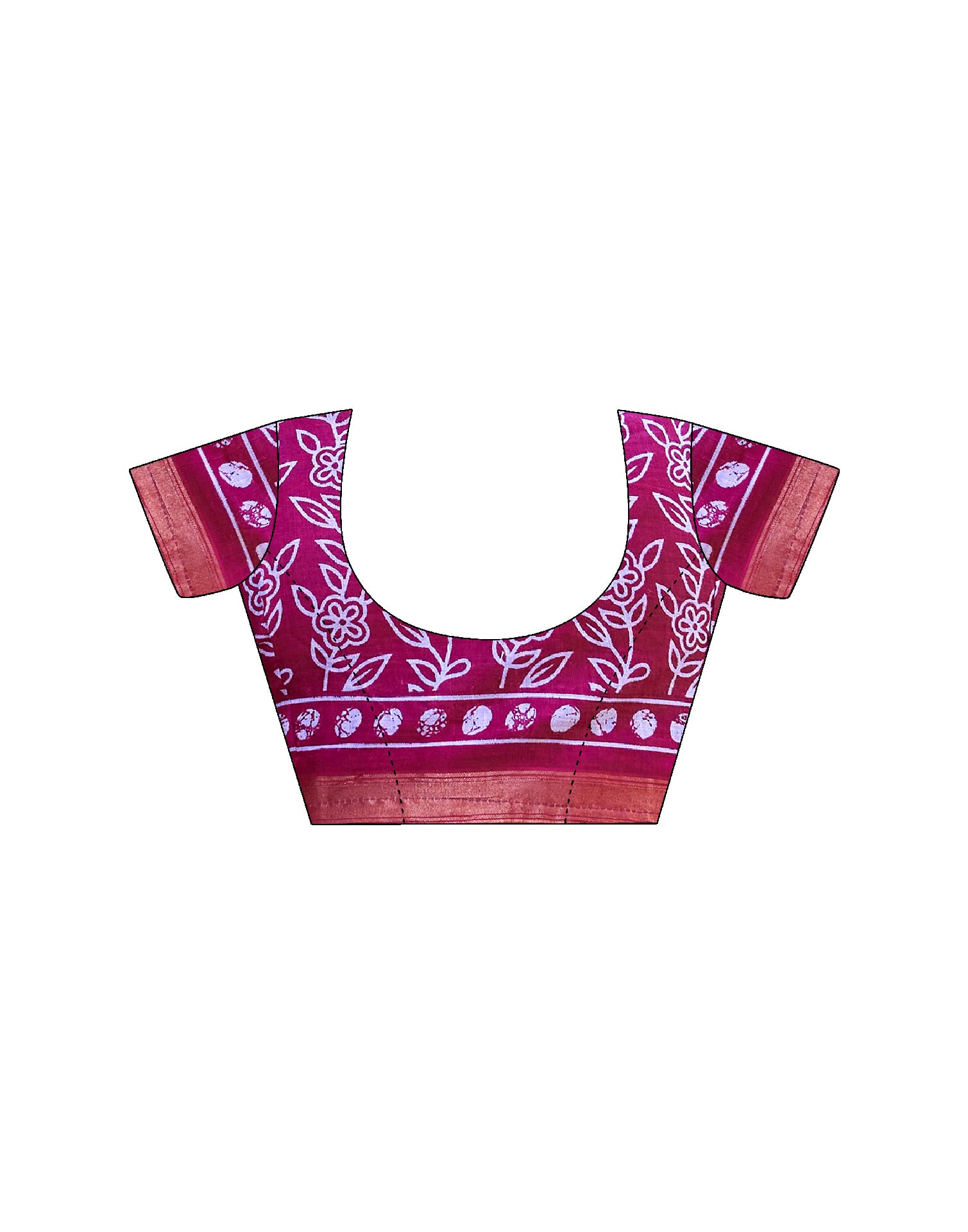 Rani Pink Cotton Printed Saree