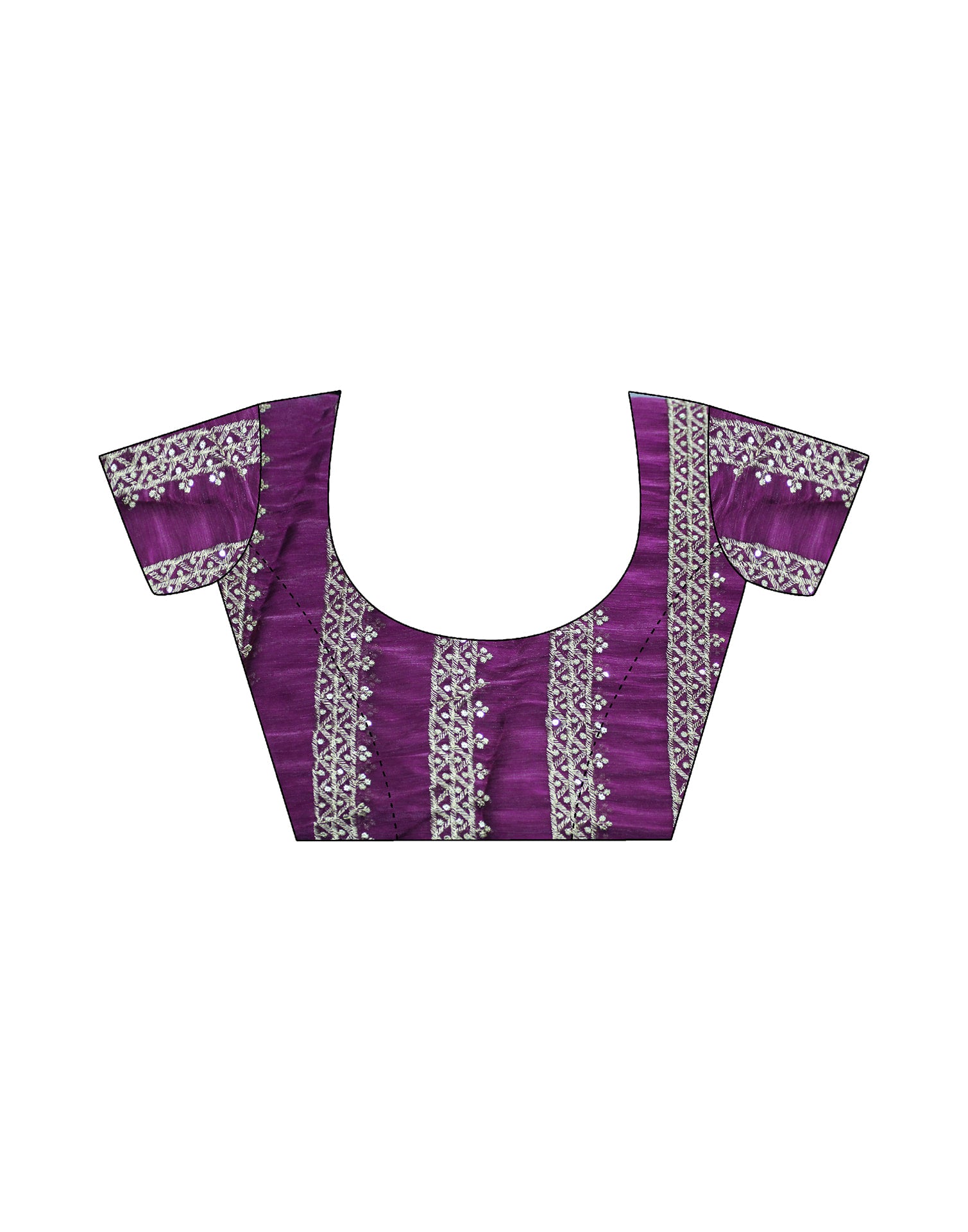 Dark Magenta Shimmer Sequence Embroidery Saree