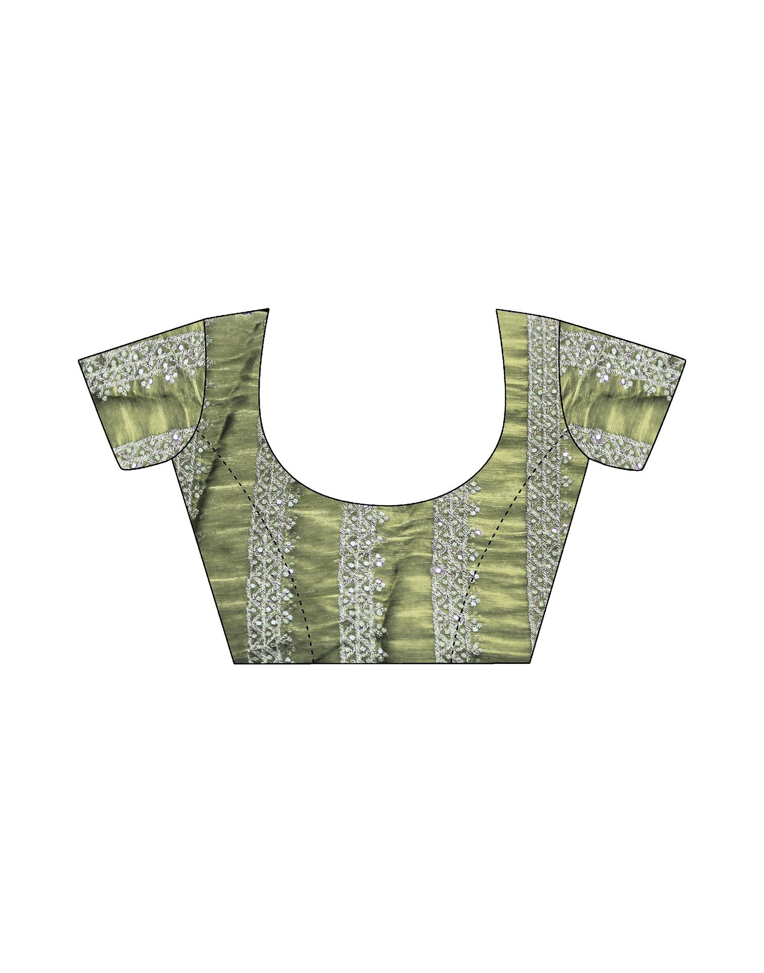 Light Green Shimmer Sequence Embroidery Saree