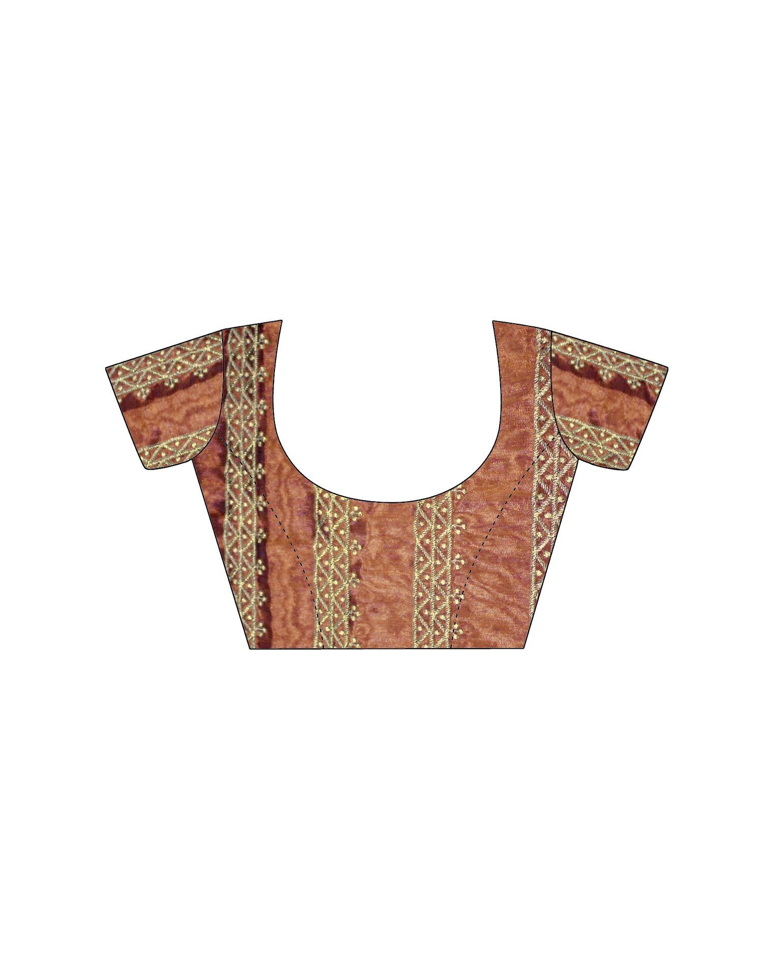 Dusty Orange Shimmer Sequence Embroidery Saree