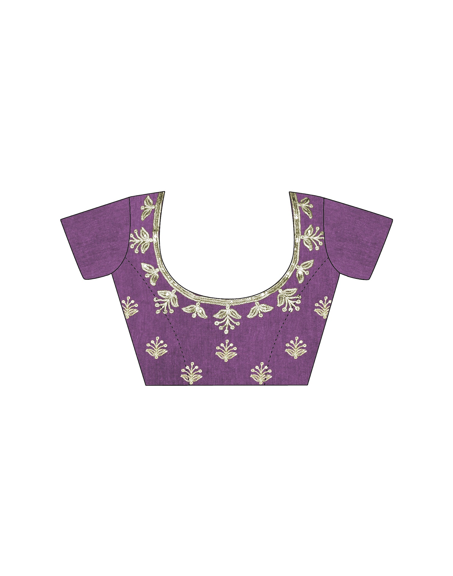 Purple Silk Sequence Embroidery Saree