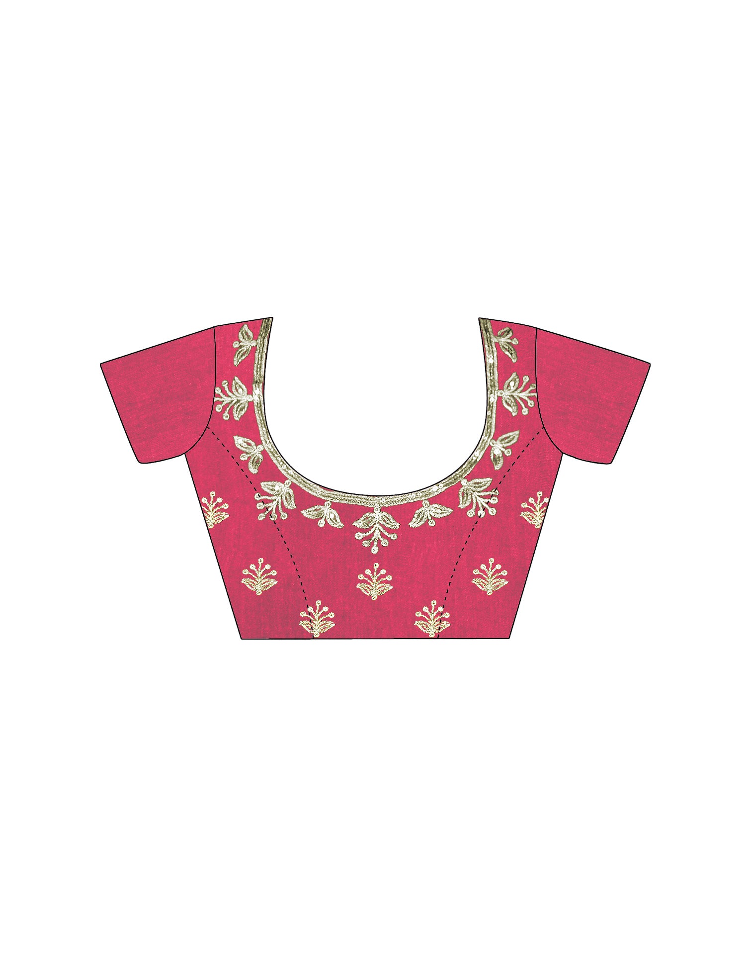 Rose Pink Silk Sequence Embroidery Saree