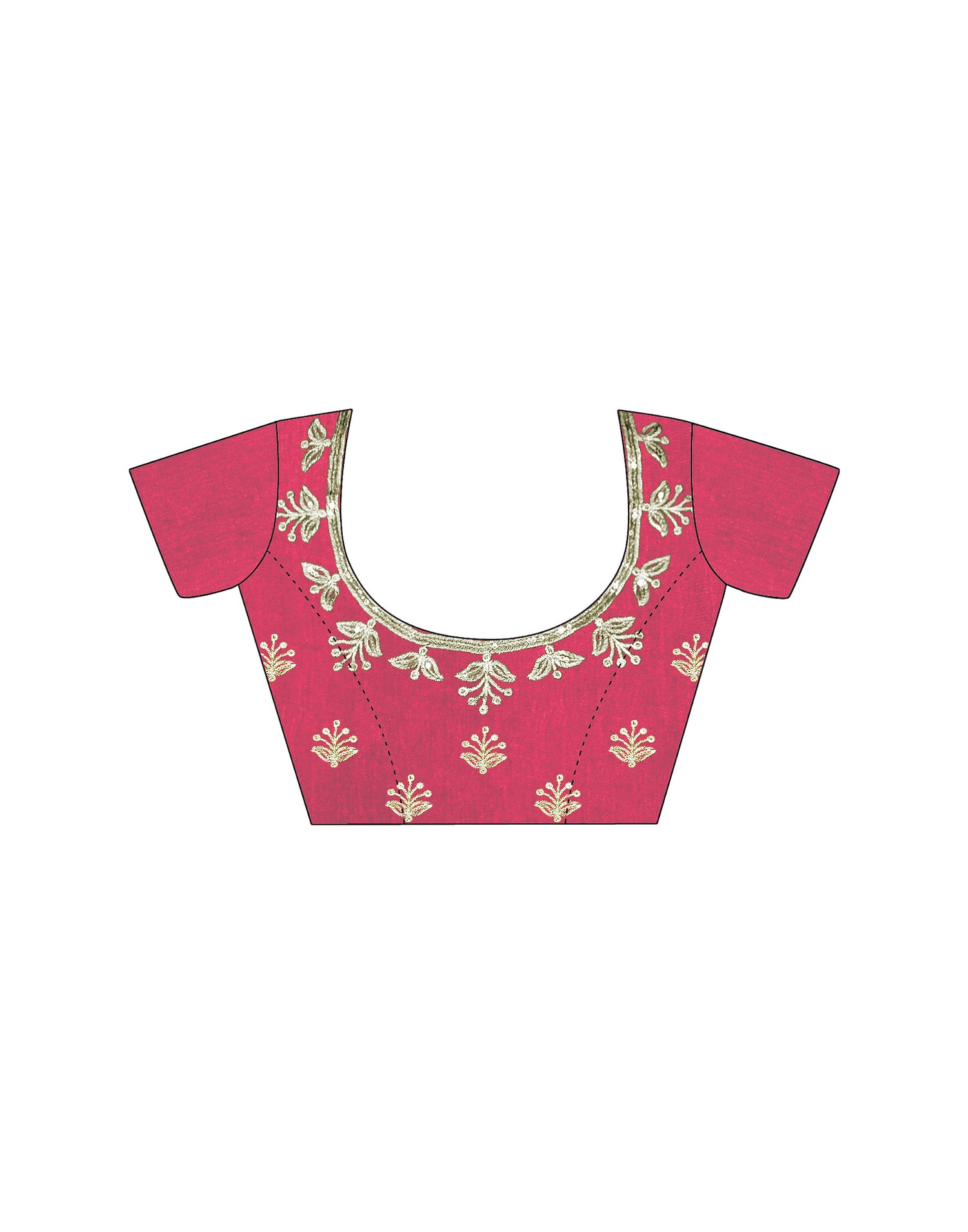 Rose Pink Silk Sequence Embroidery Saree