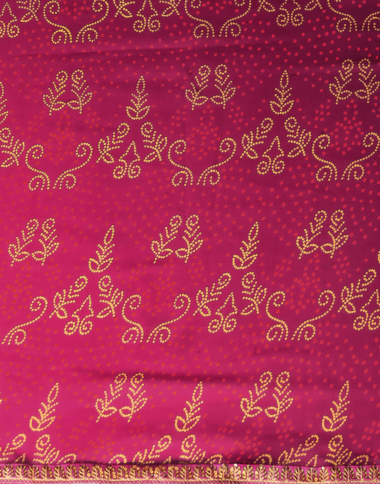 Rani Pink Georgette Printed Bandhani Saree