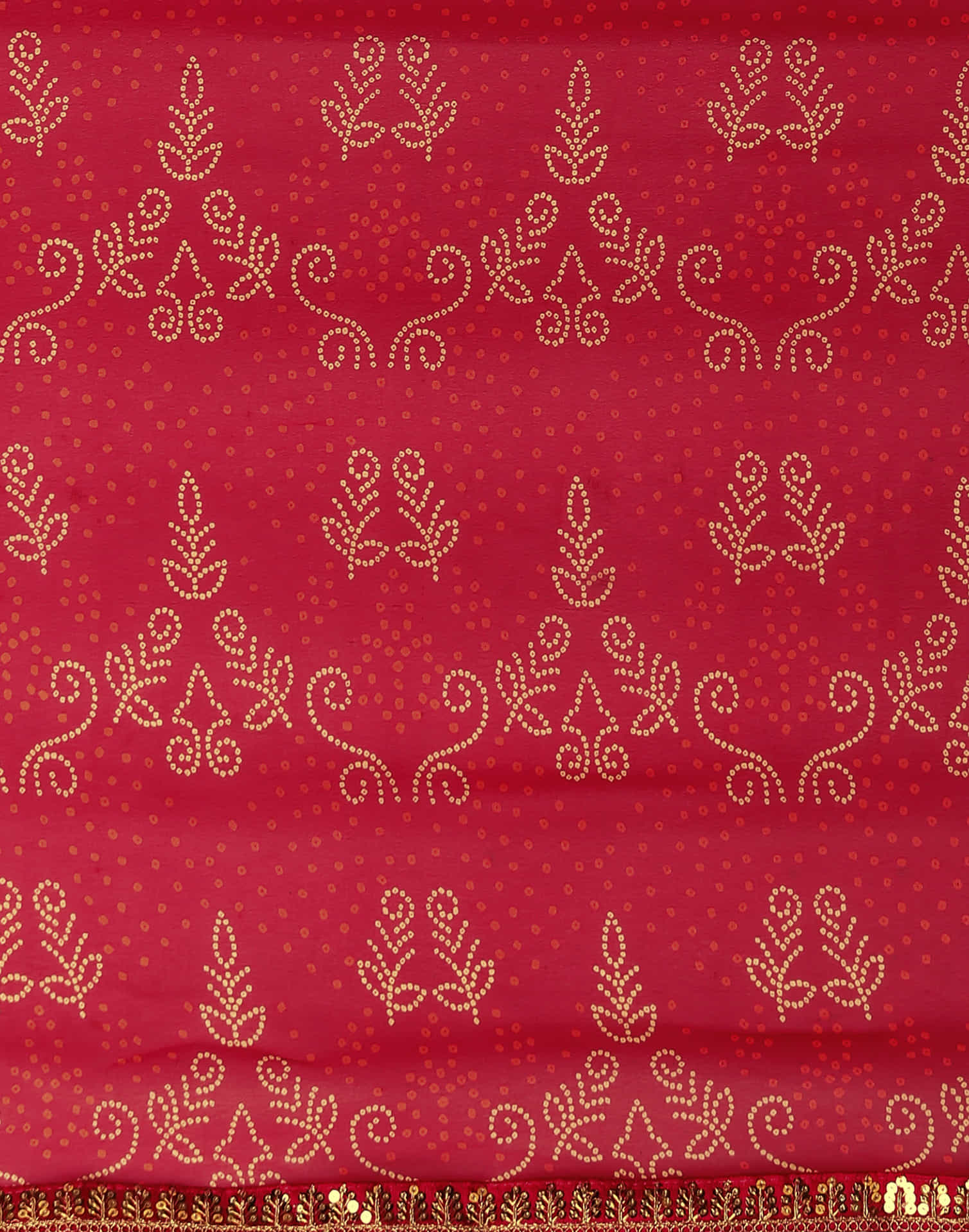 Red Georgette Printed Bandhani Saree