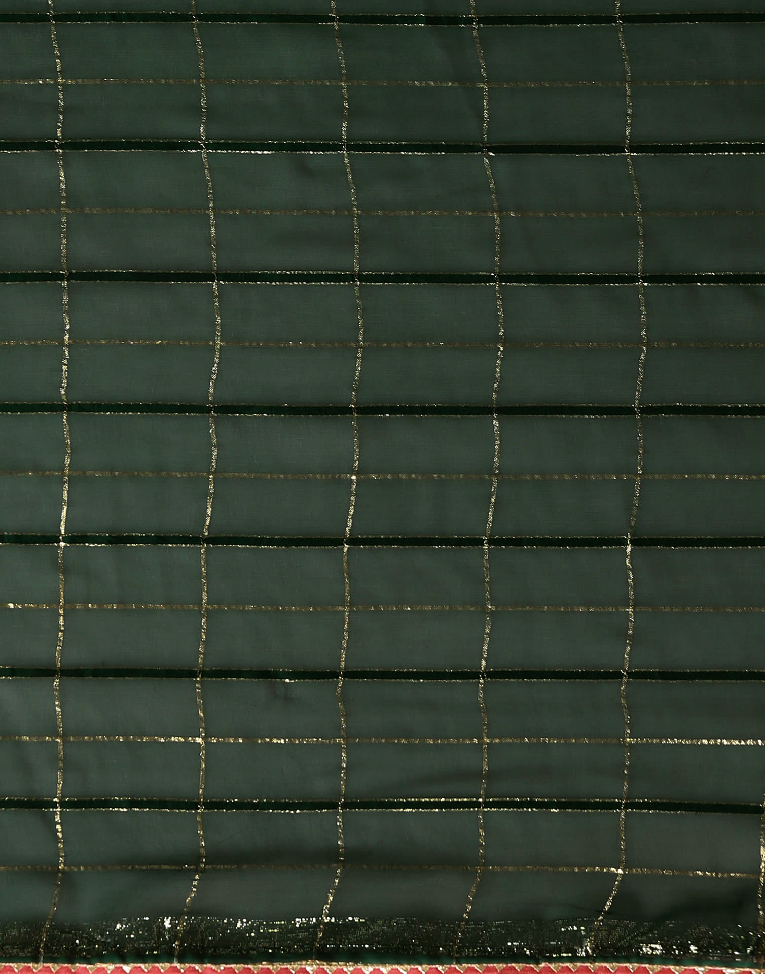 Dark Green Georgette Zari Woven Saree