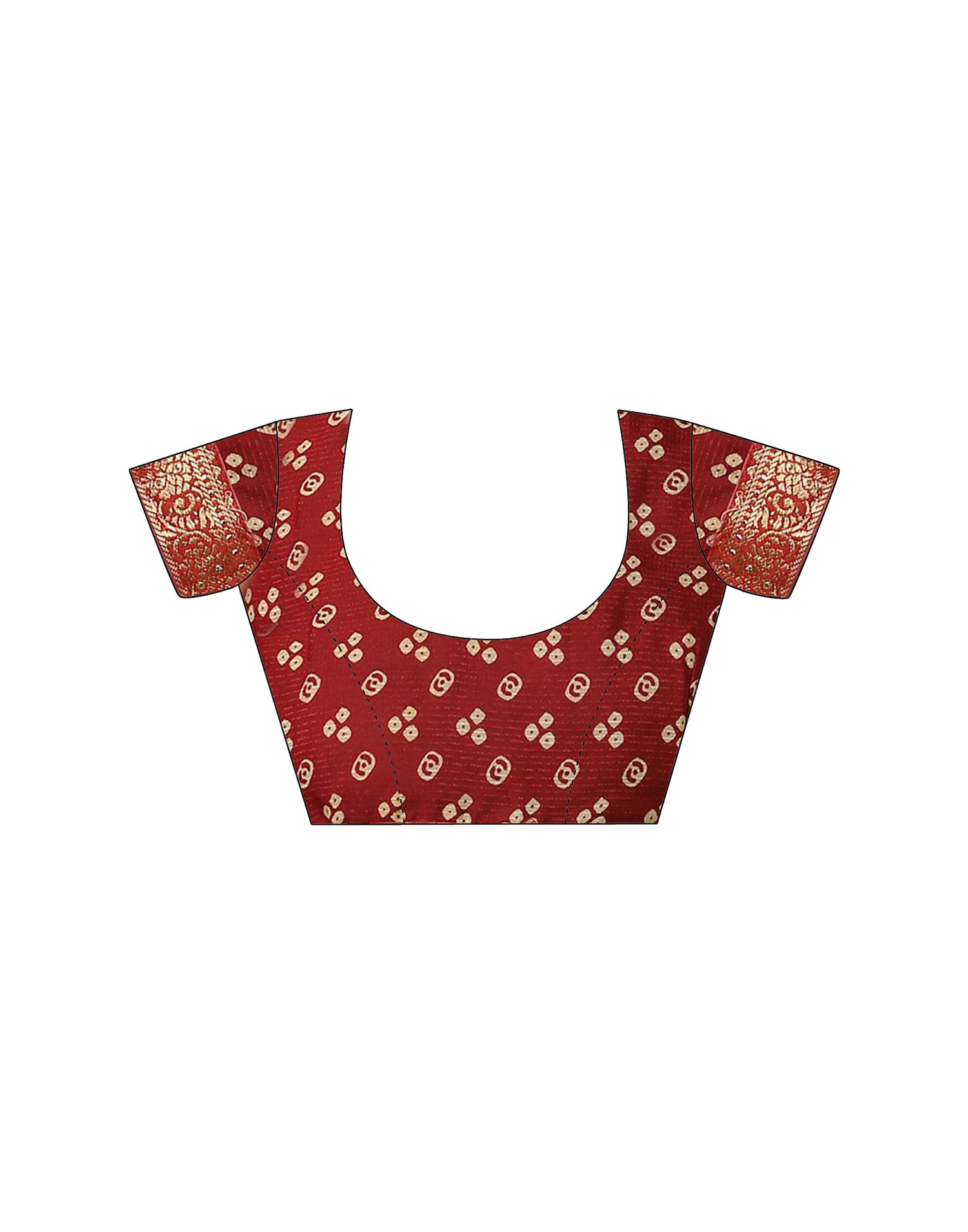 Dark Green Georgette Printed Bandhani Saree