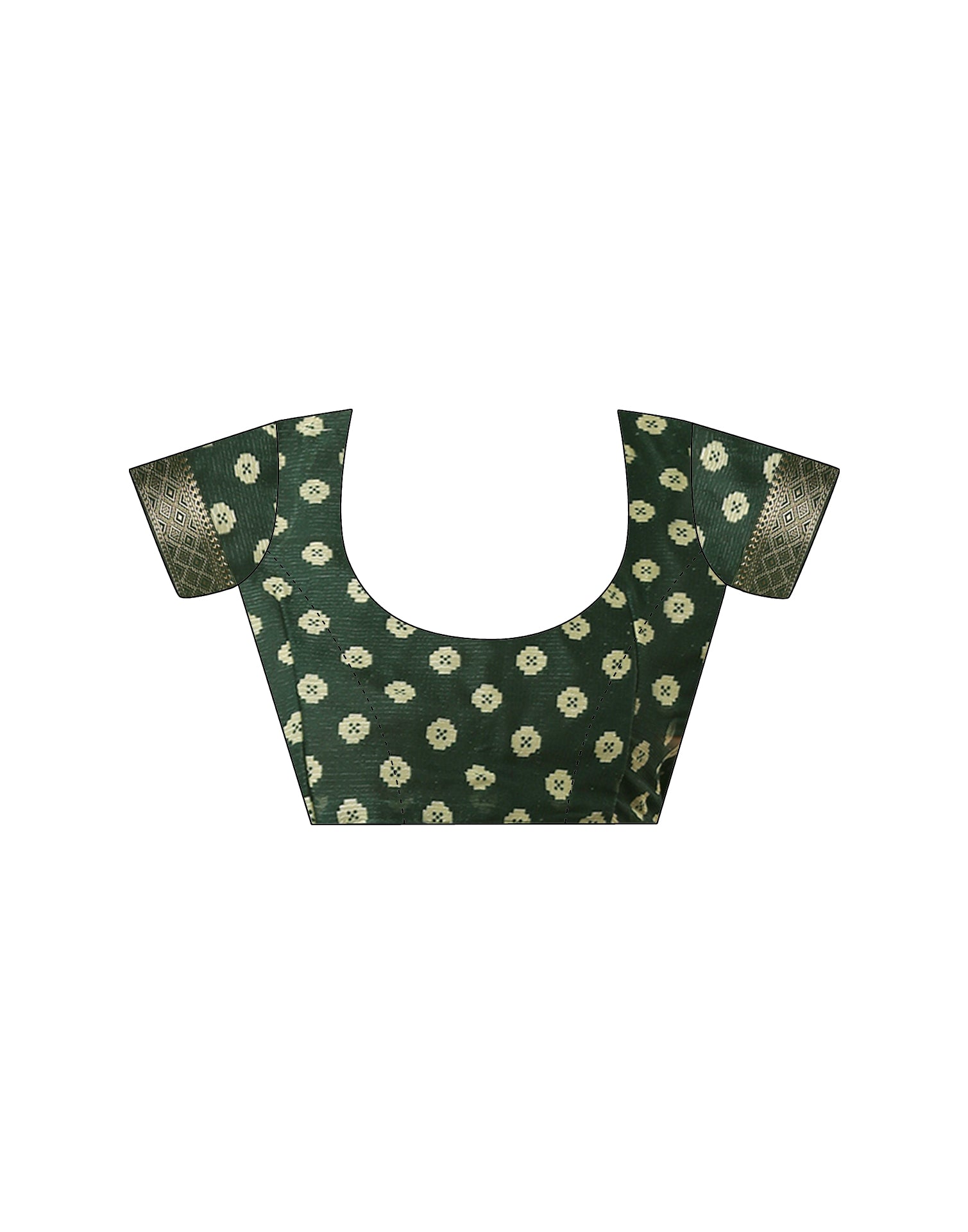 Dark Green Georgette Printed Patola Saree