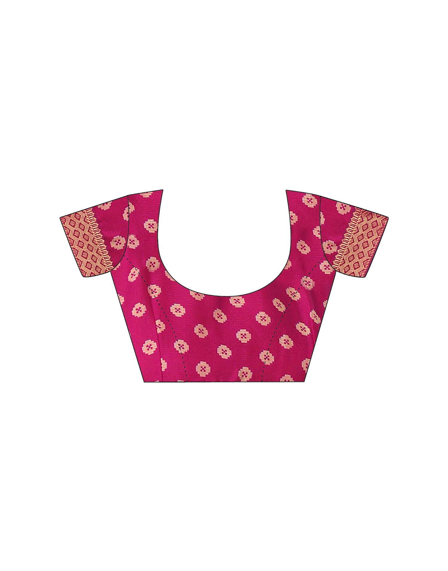 Rani Pink Georgette Printed Patola Saree