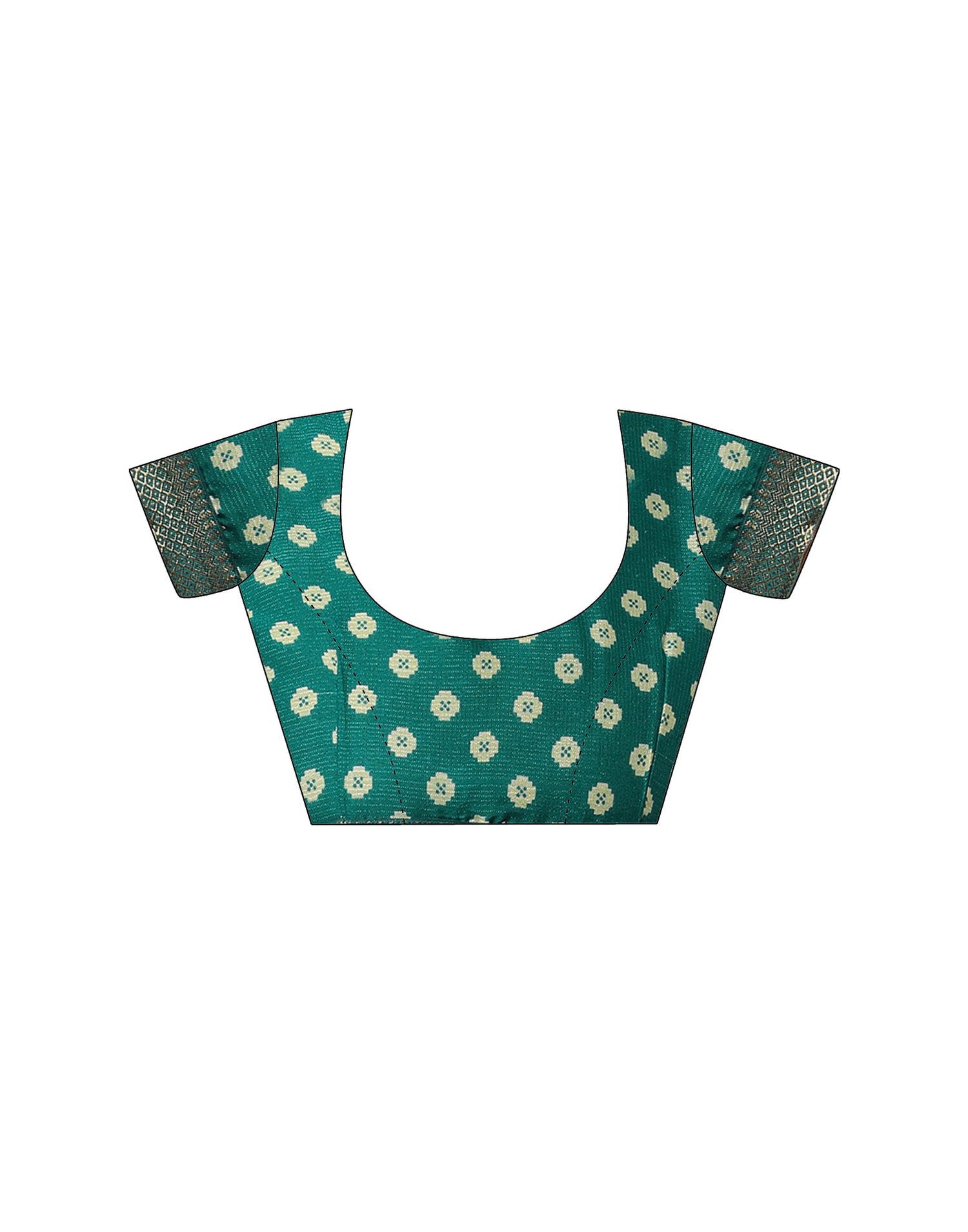 Teal Green Georgette Printed Patola Saree