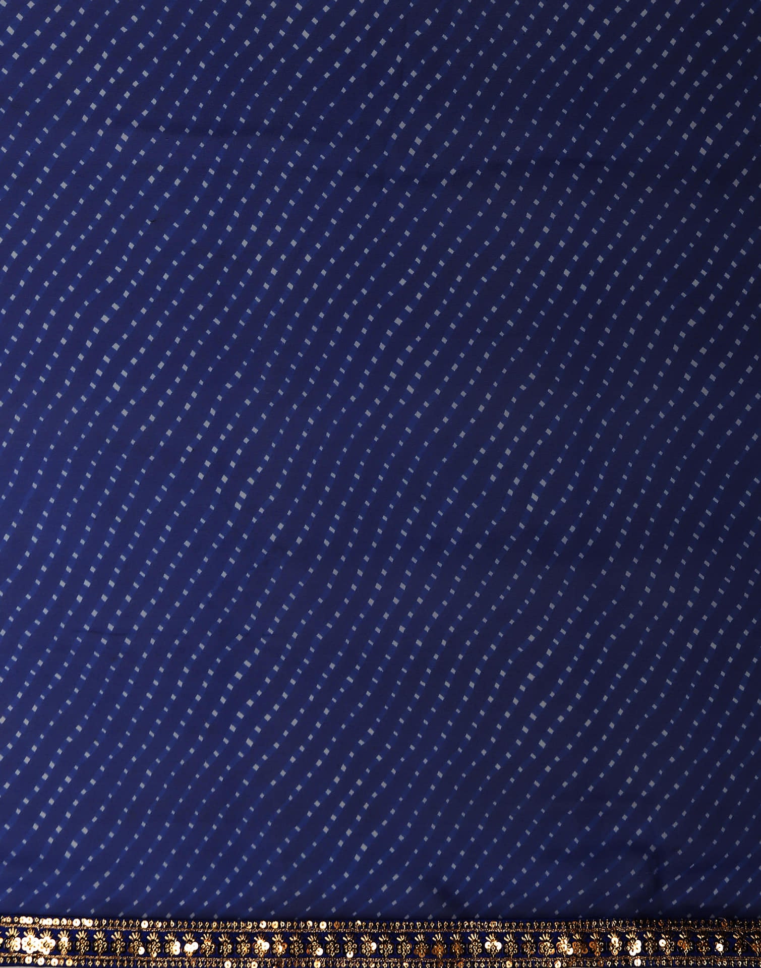 Dark Blue Georgette Printed Leheriya Saree