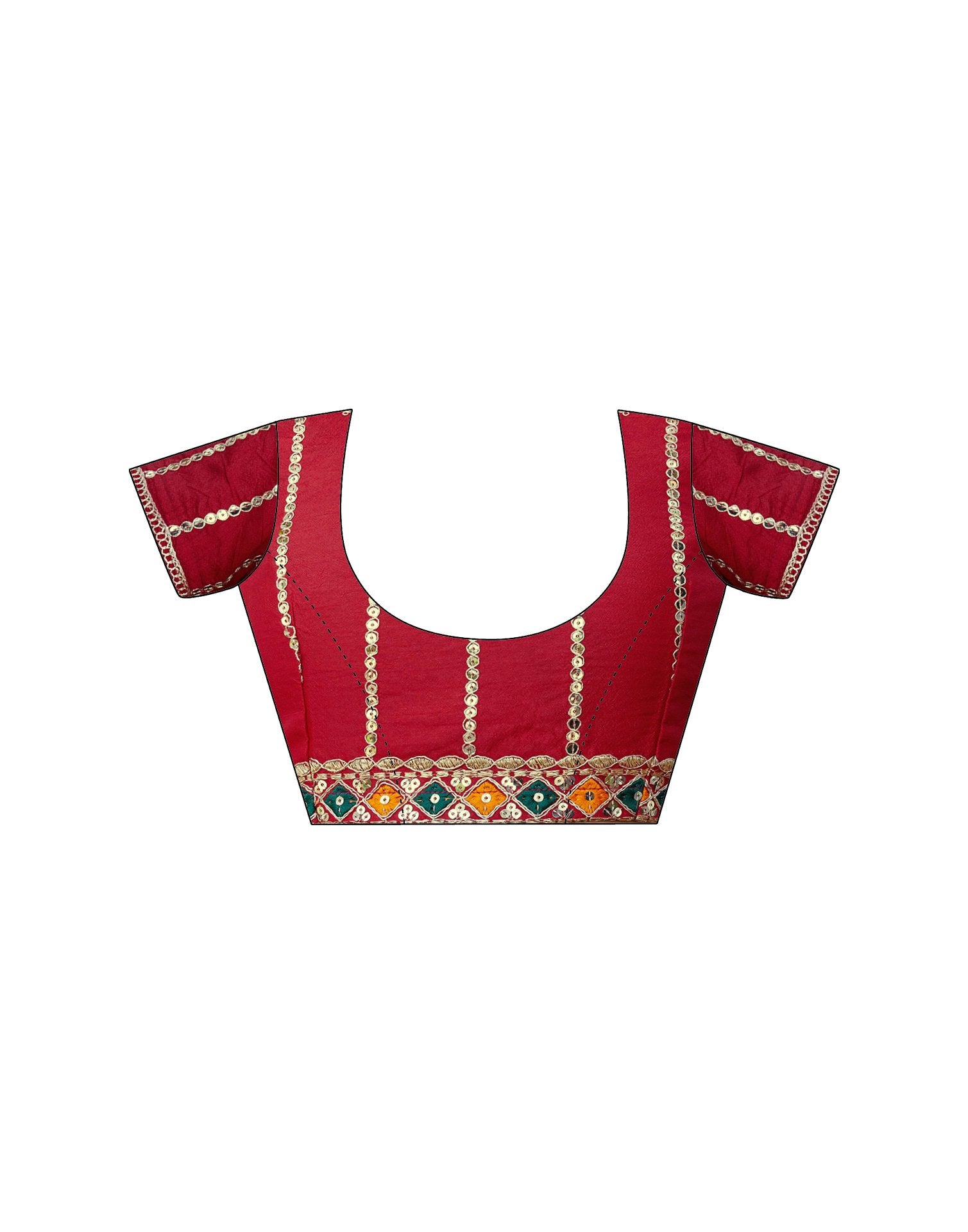 Red Georgette Bandhani Printed Saree