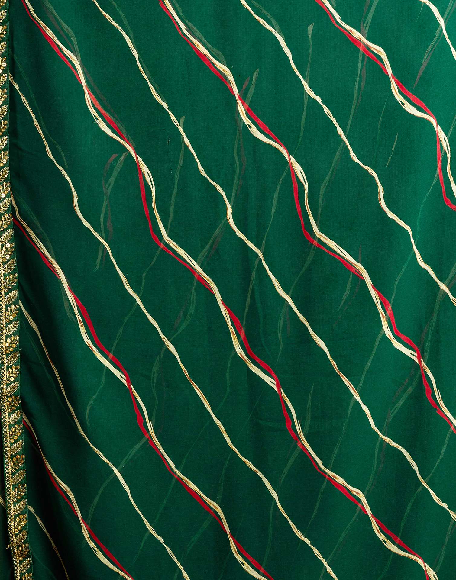 Green Georgette Laheriya Printed Saree