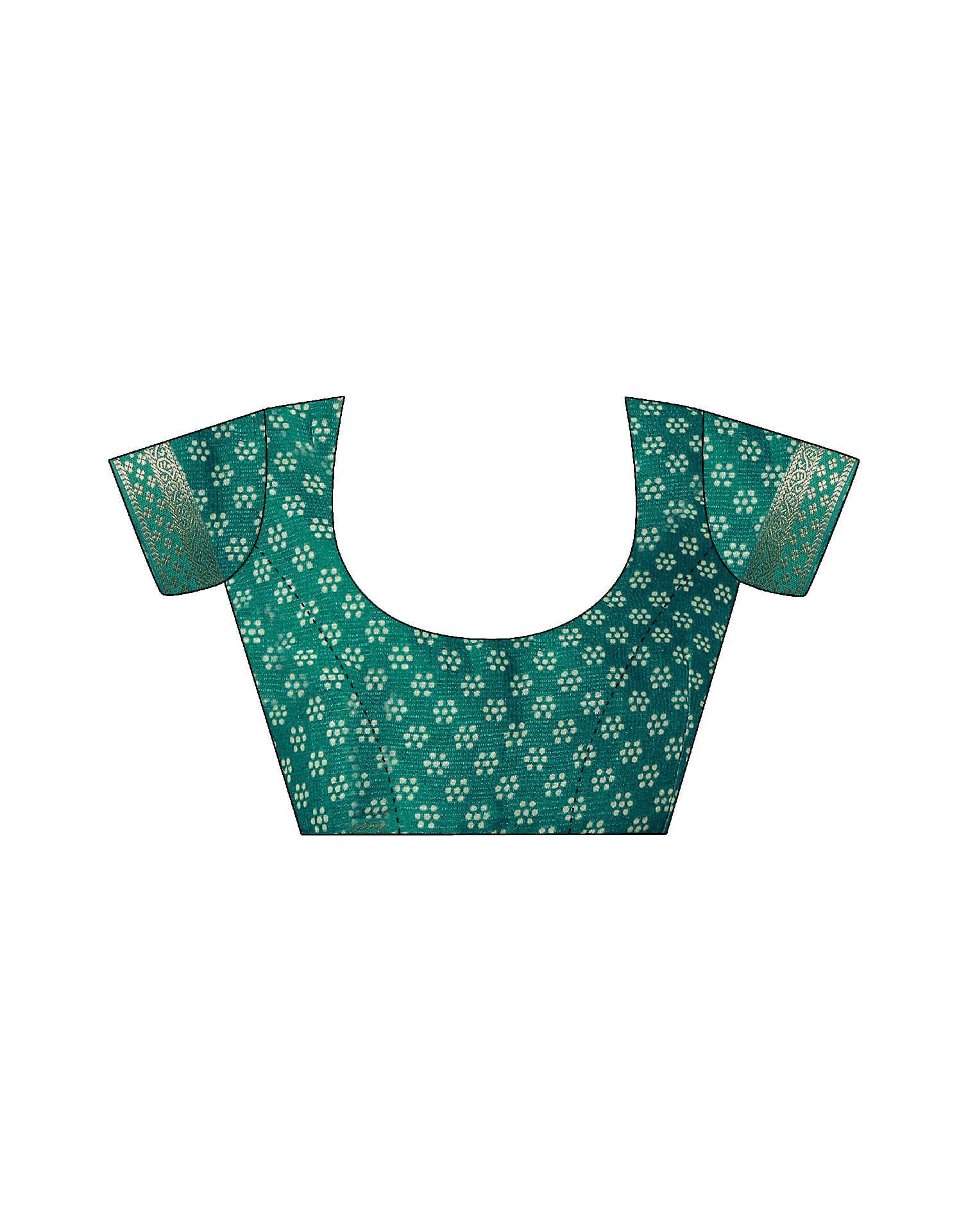 Teal Green Georgette Printed Bandhani Saree