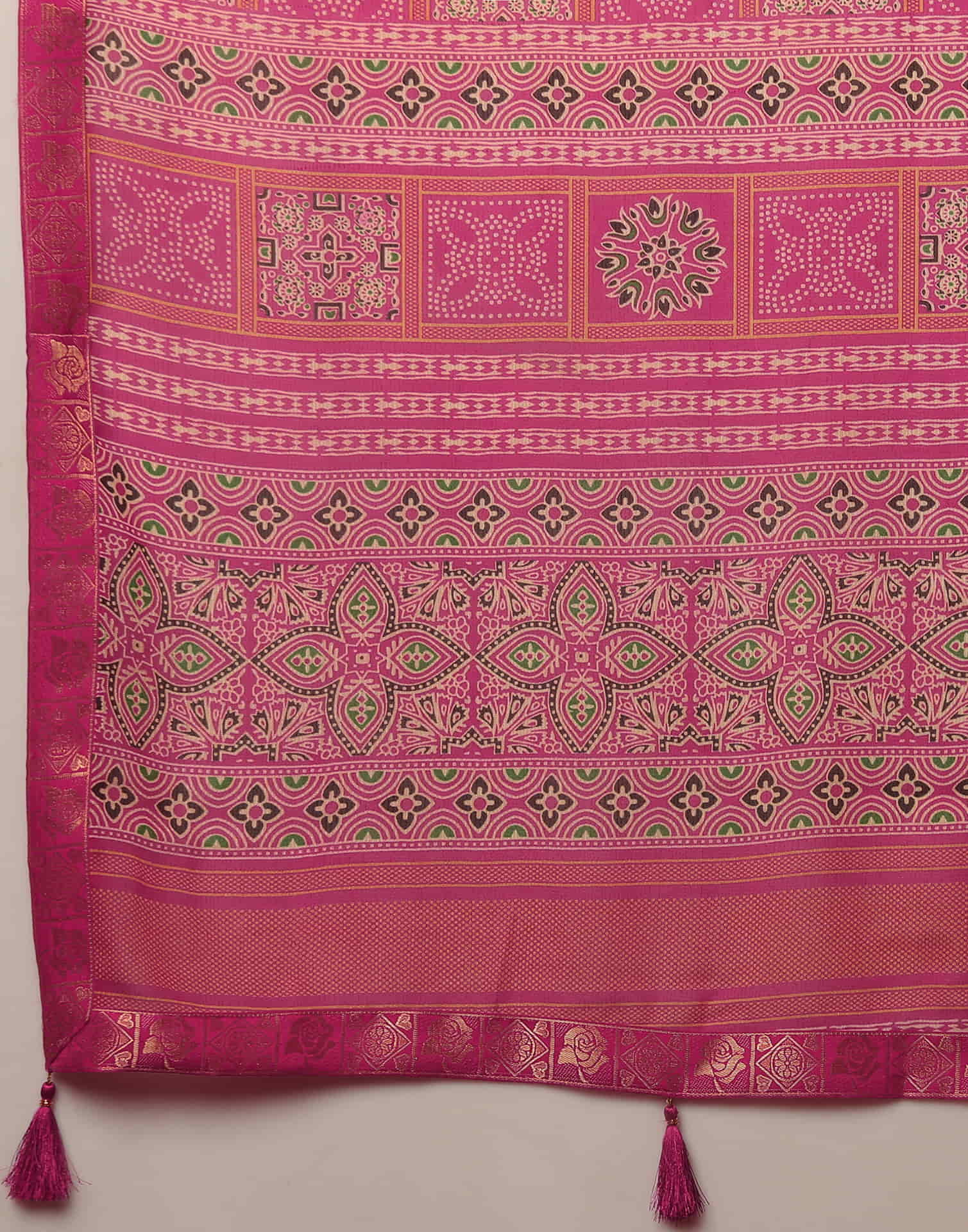 Rani Pink Georgette Printed Bandhani Saree