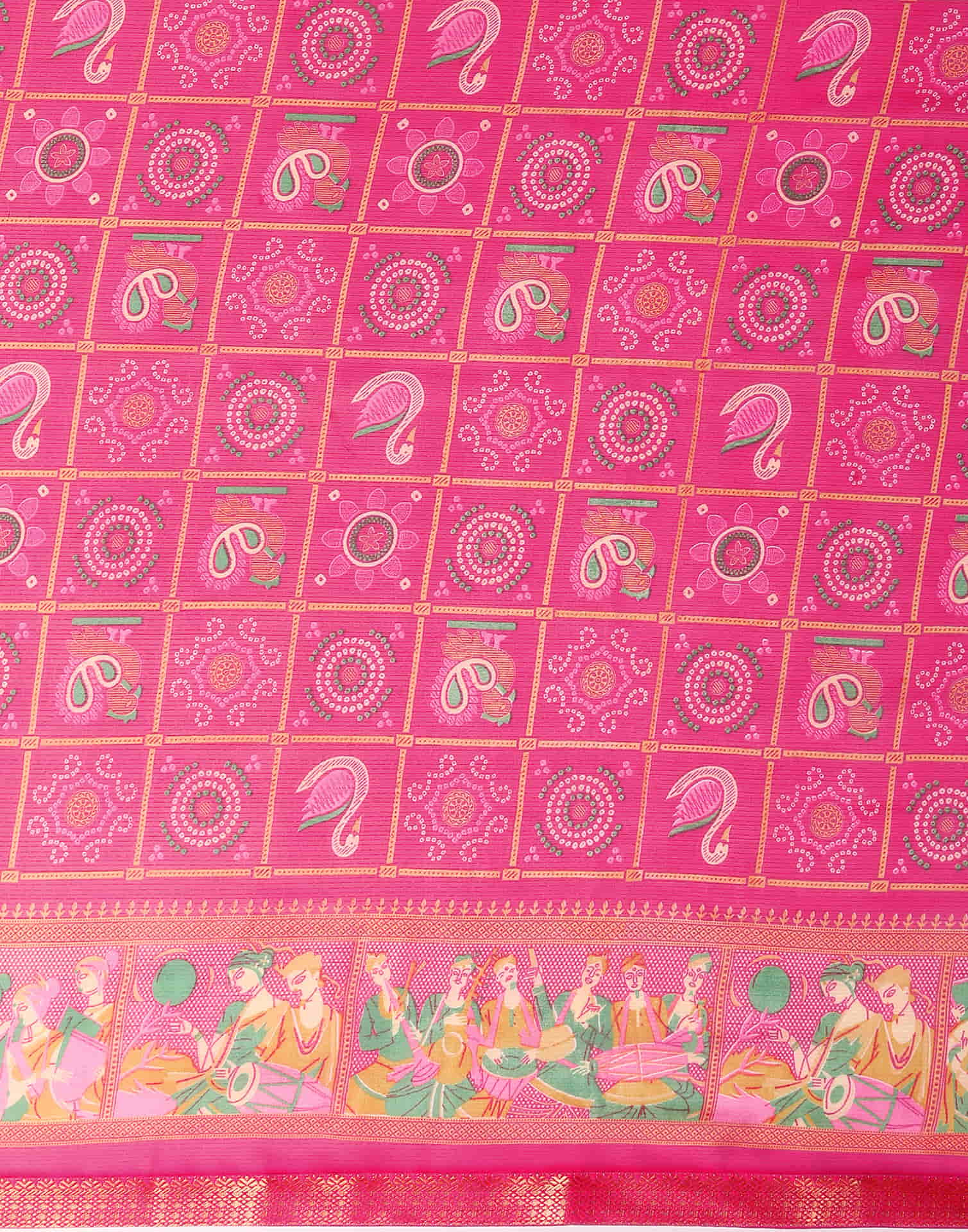 Rani Pink Georgette Printed Bandhani Saree