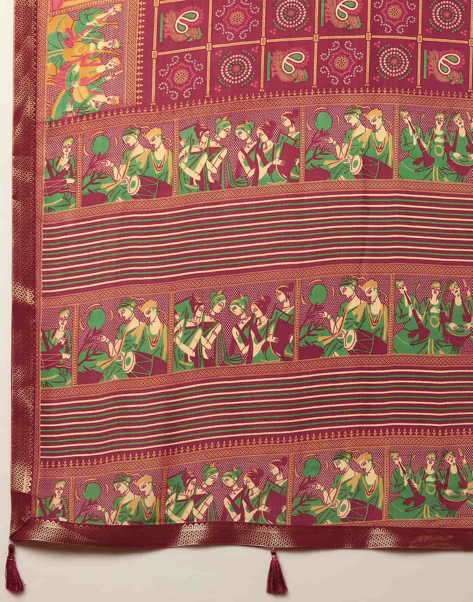 Red Georgette Printed Bandhani Saree