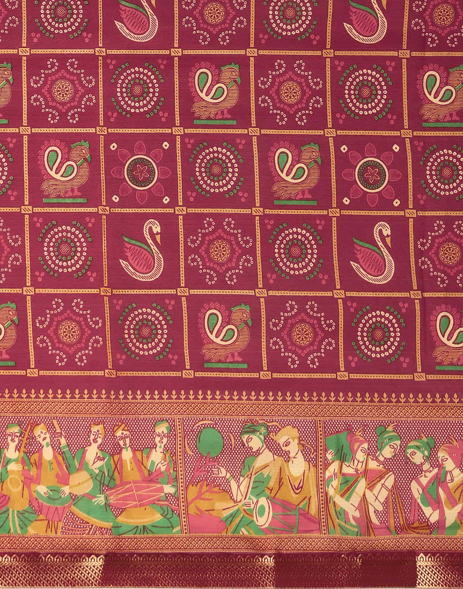 Red Georgette Printed Bandhani Saree
