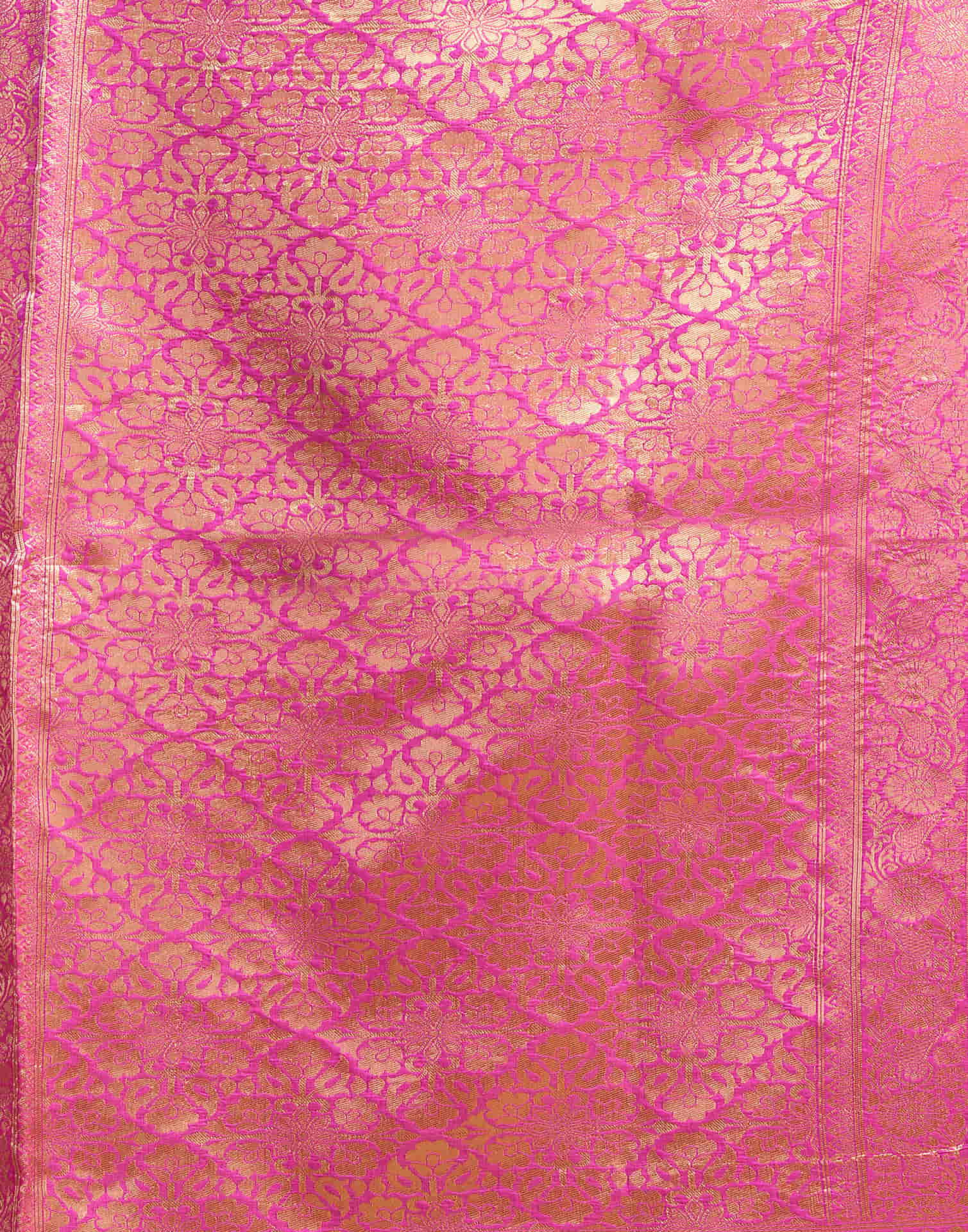 Magenta Silk Woven Banarasi Saree