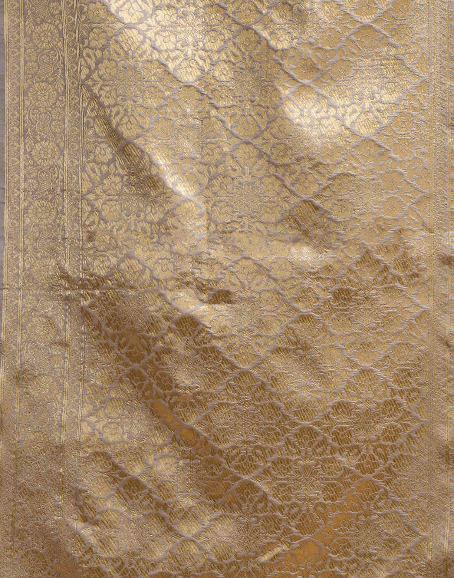 Grey Silk Woven Banarasi Saree