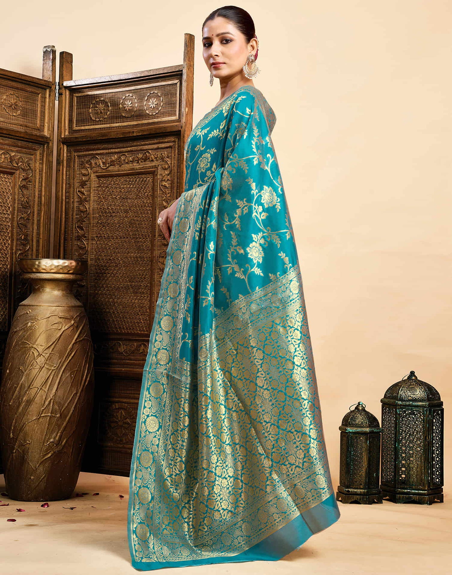 Blue Silk Woven Banarasi Saree