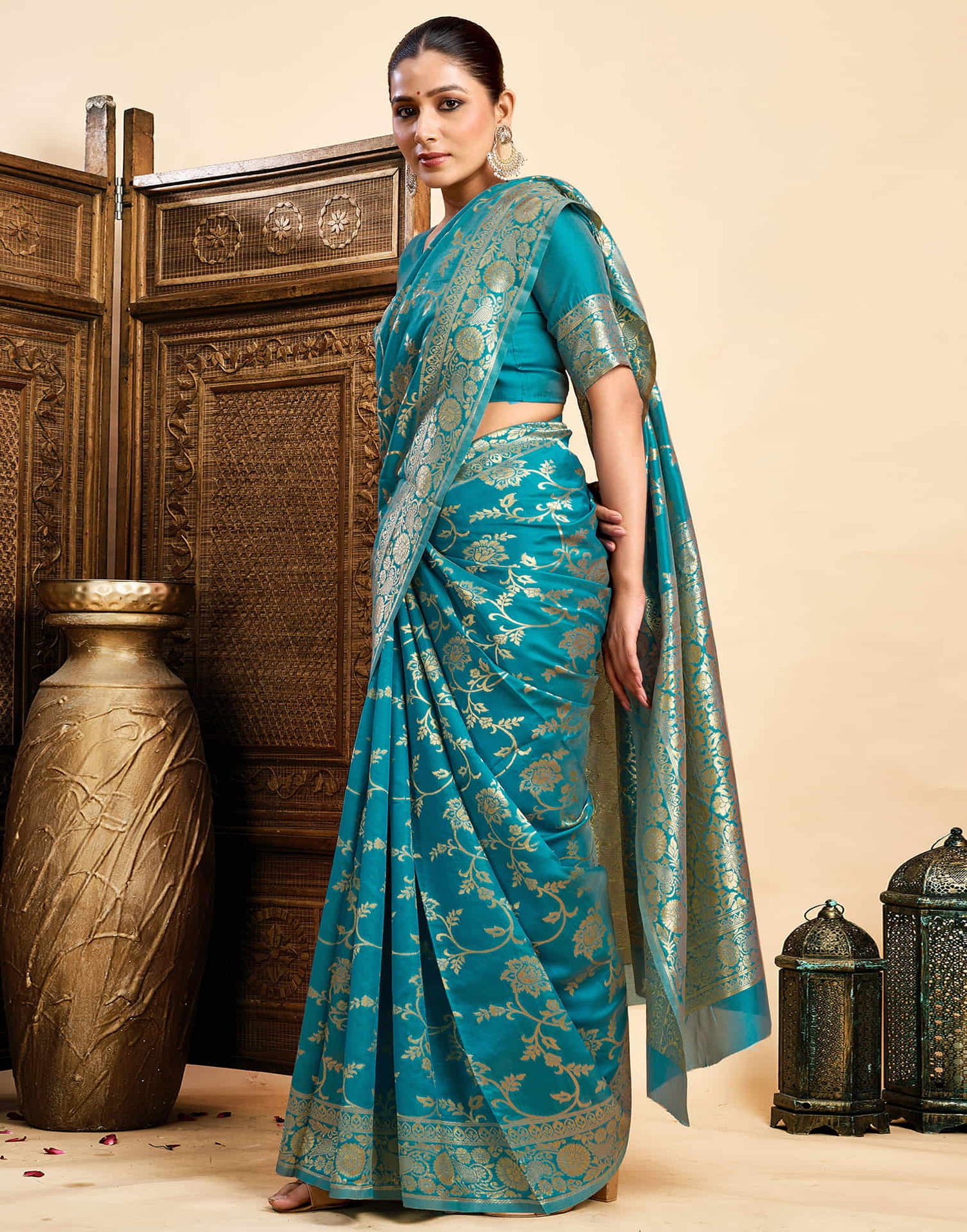 Blue Silk Woven Banarasi Saree