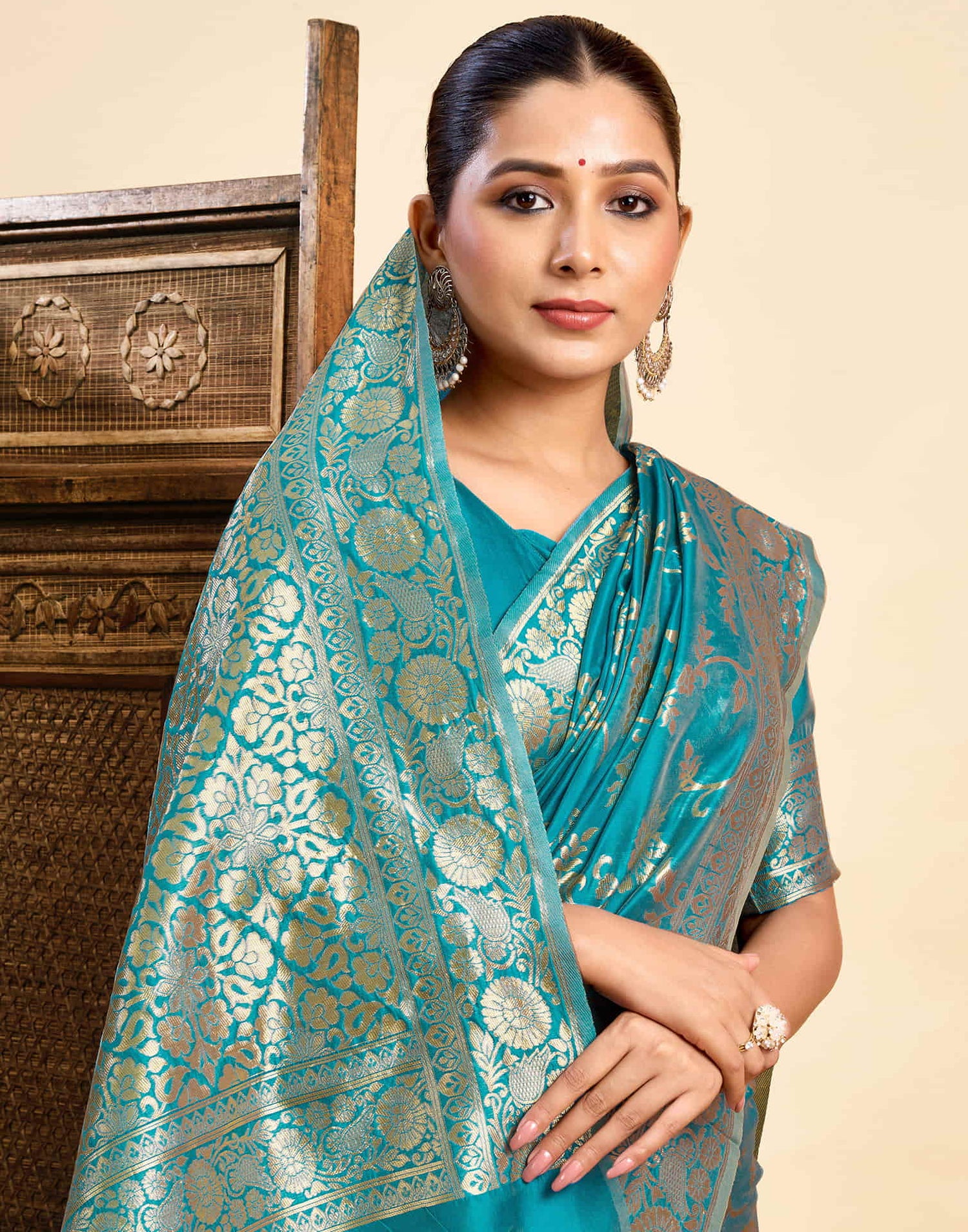 Blue Silk Woven Banarasi Saree
