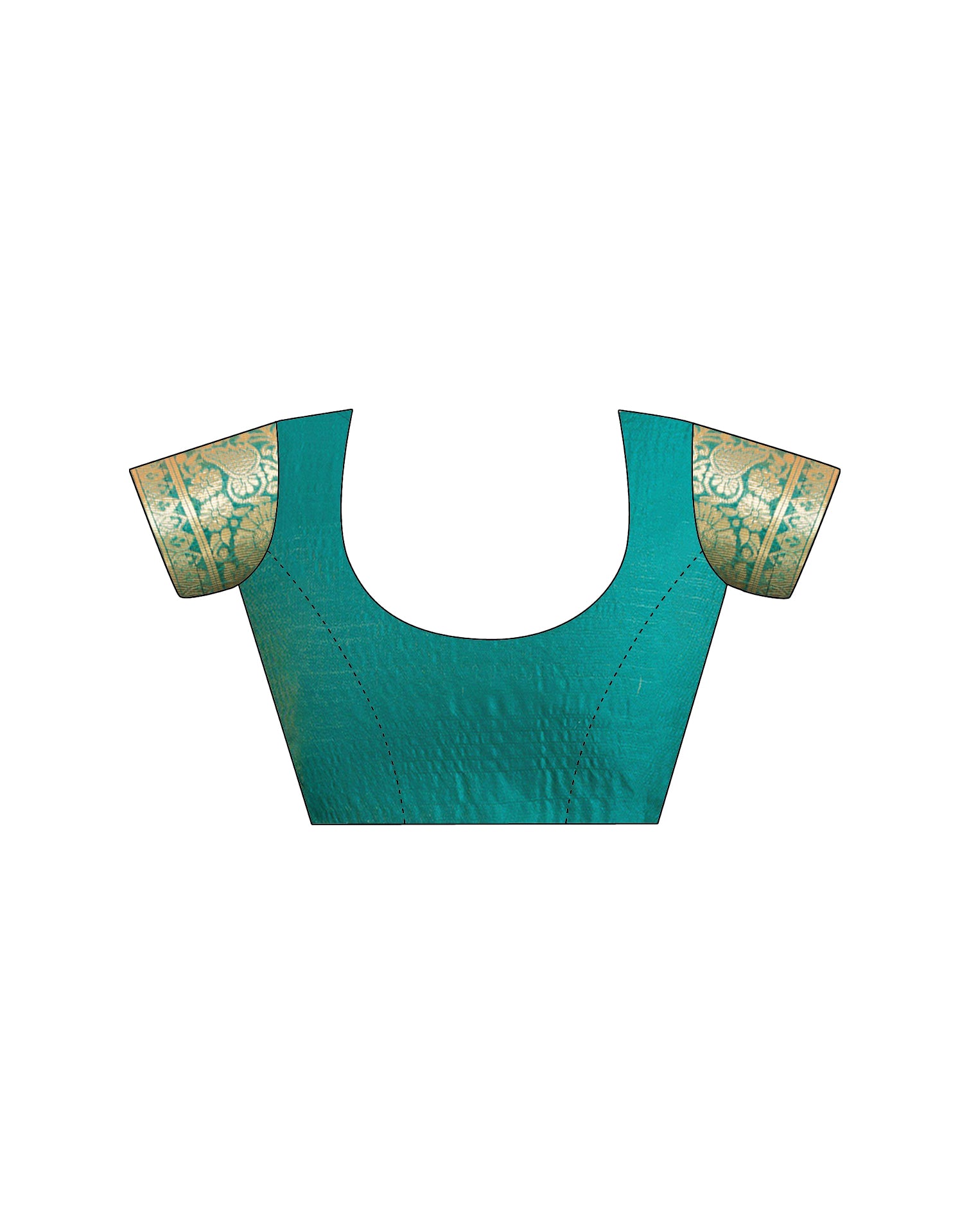 Teal Green Silk Woven Banarasi Saree