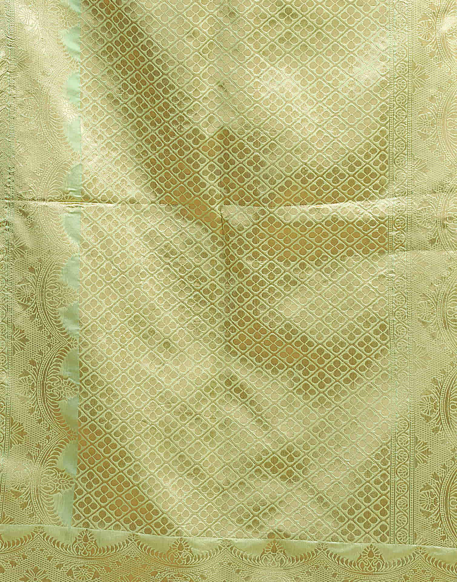 Light Pista Green Silk Woven Saree