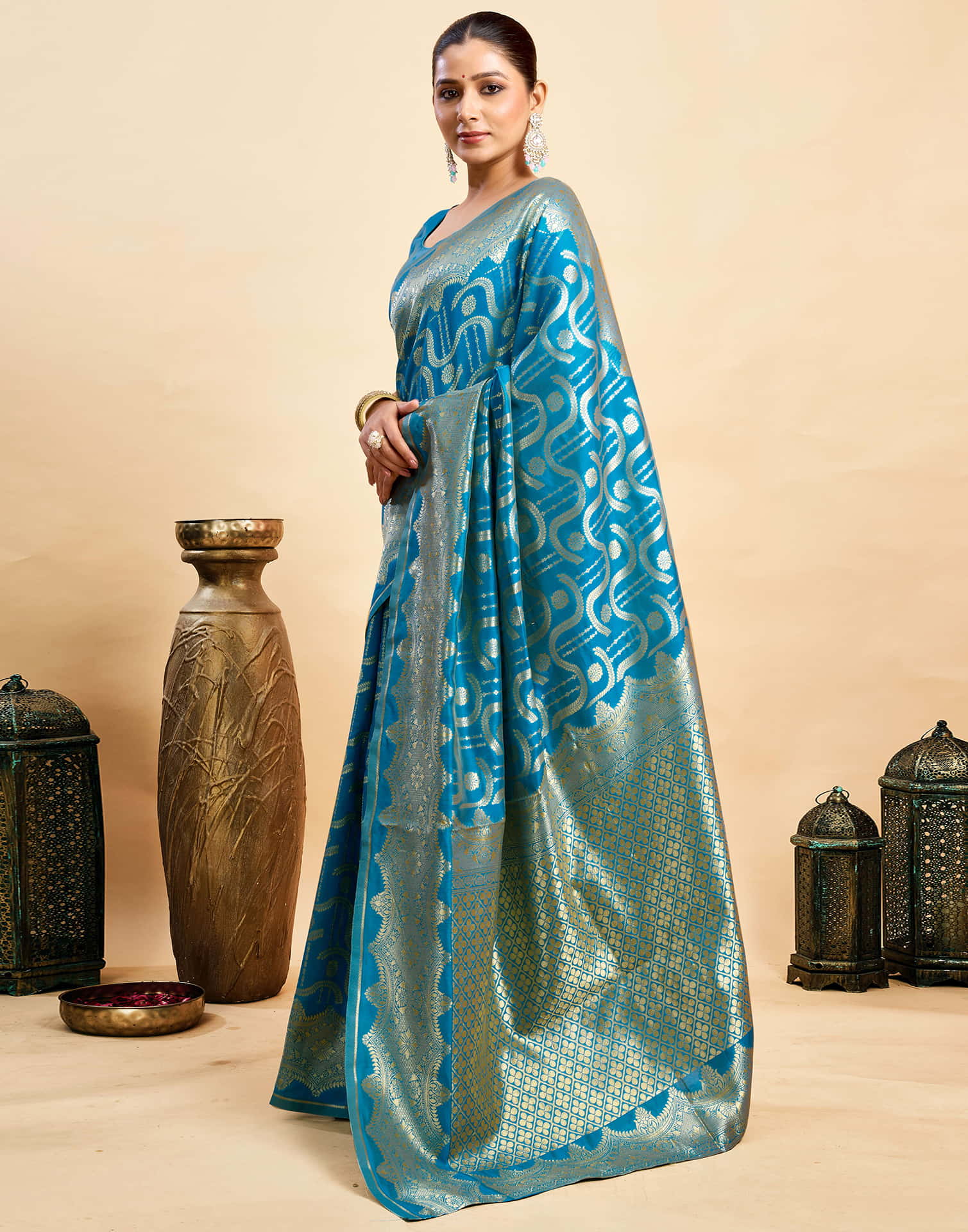 Blue Silk Woven Saree